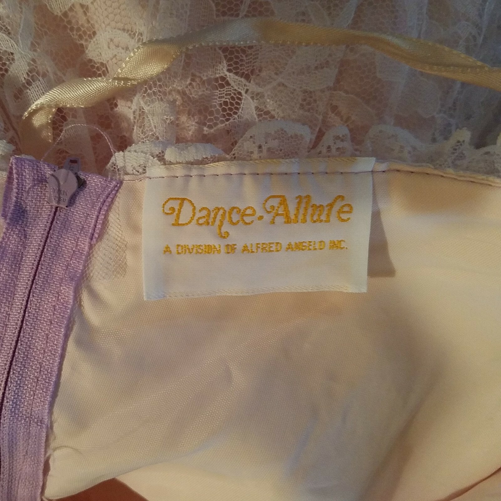 Dance Allure Vintage 80s Pink Princess Lace Wedding Prom Party Dress size 10