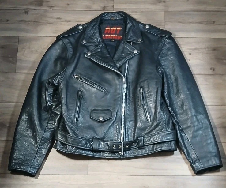 HOT LEATHERS – Women’s Biker Motorcycle Jacket Sz 14 Harley-Davidson Wolf – VTG