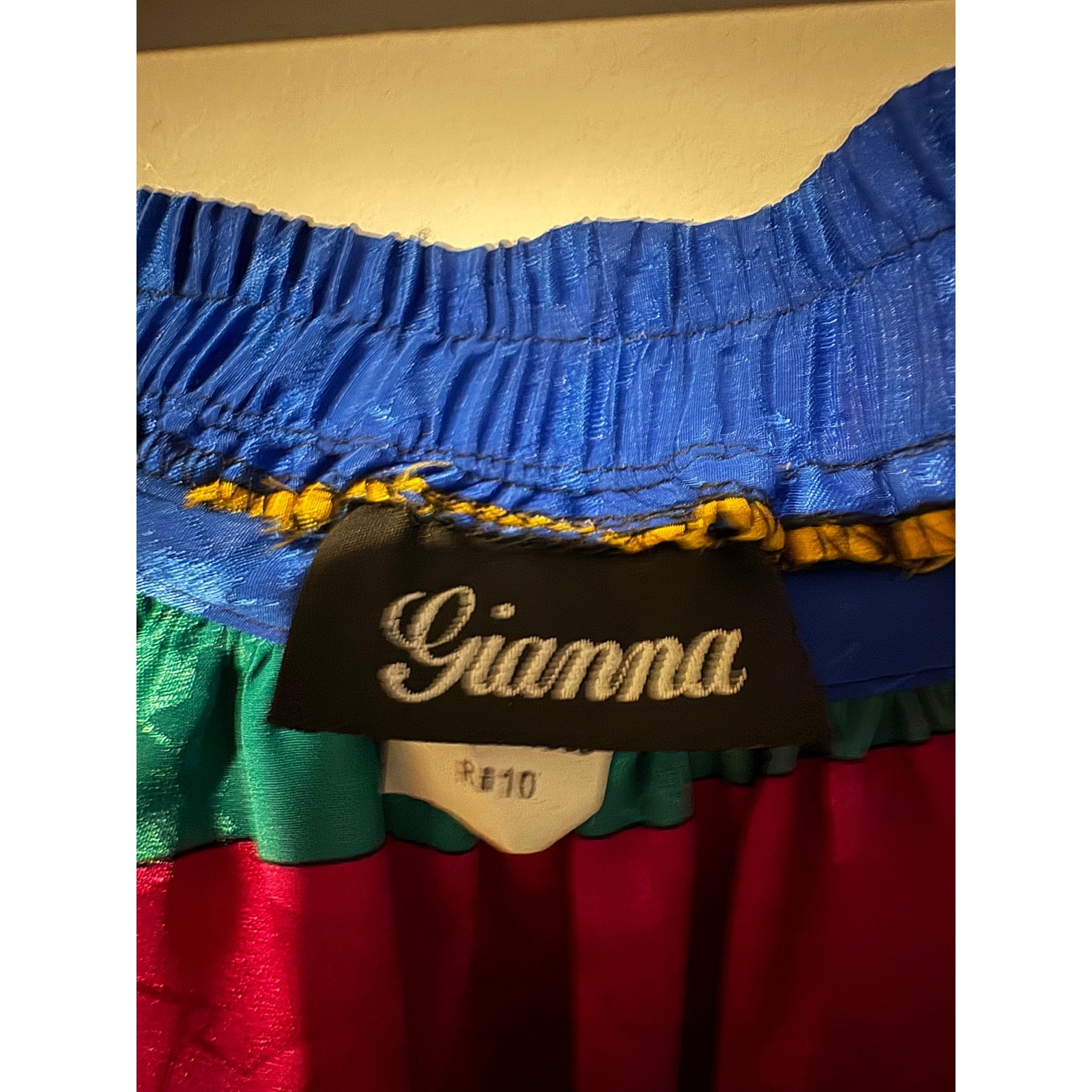 Gianna Vintage Colorblock Geometric Midi Skirt Womens Multicolor Size 10 Retro