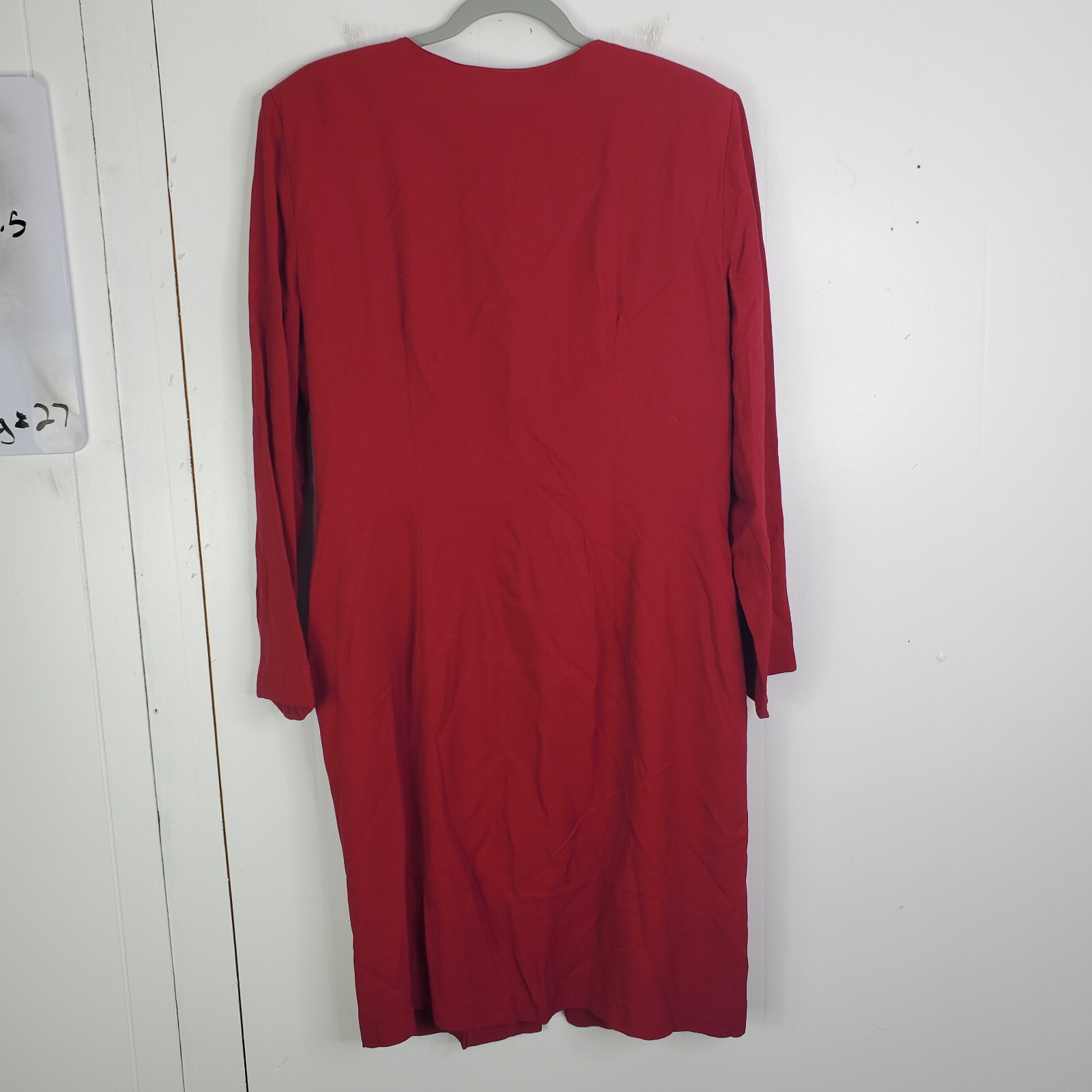 Casual Corner Vintage Overcoat Womens 12 Longline Red Retro Covered Buttons