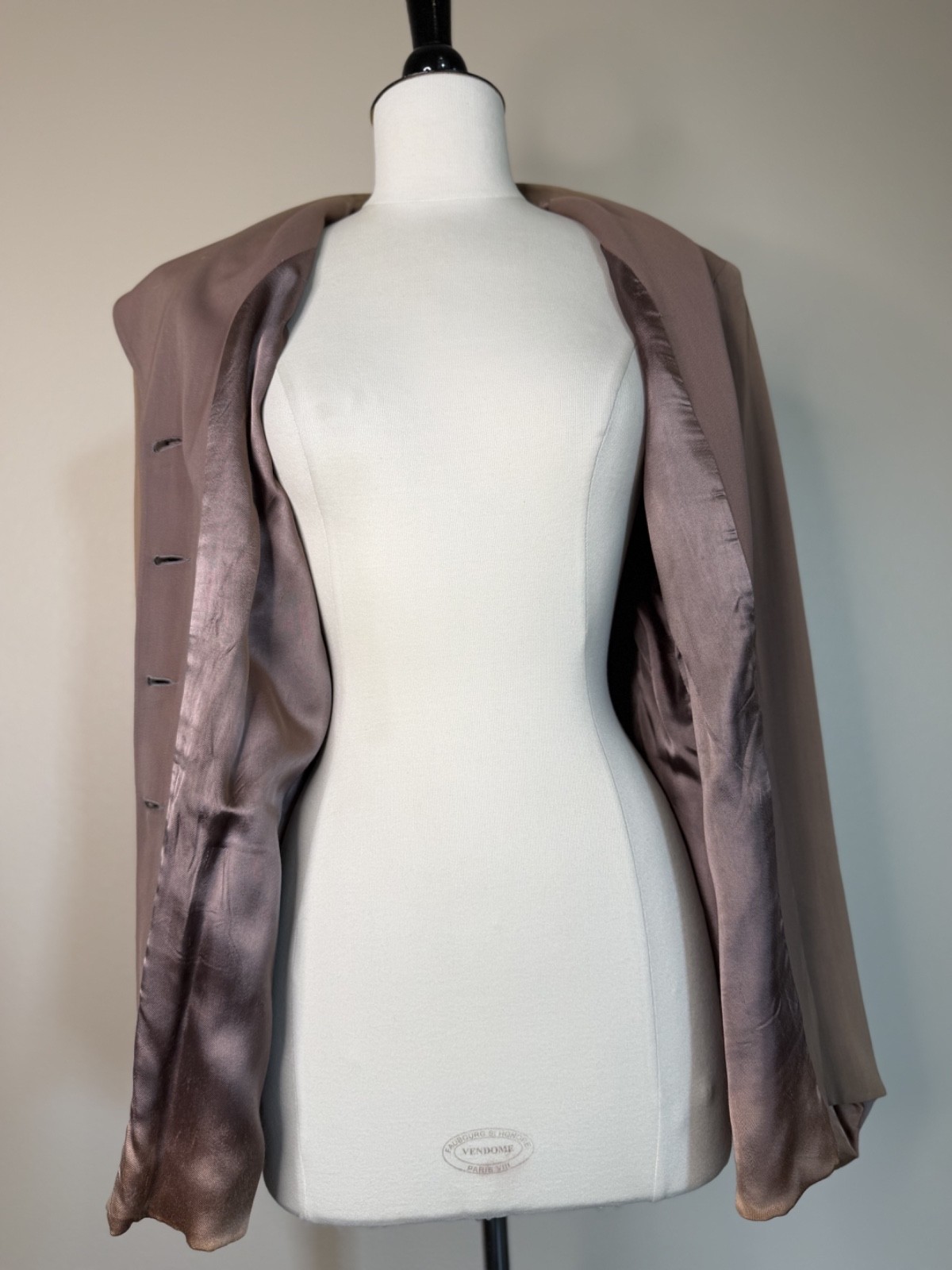VTG 40s 50s Mauve Gabardine Suit Jacket Blazer Nipped Waist
