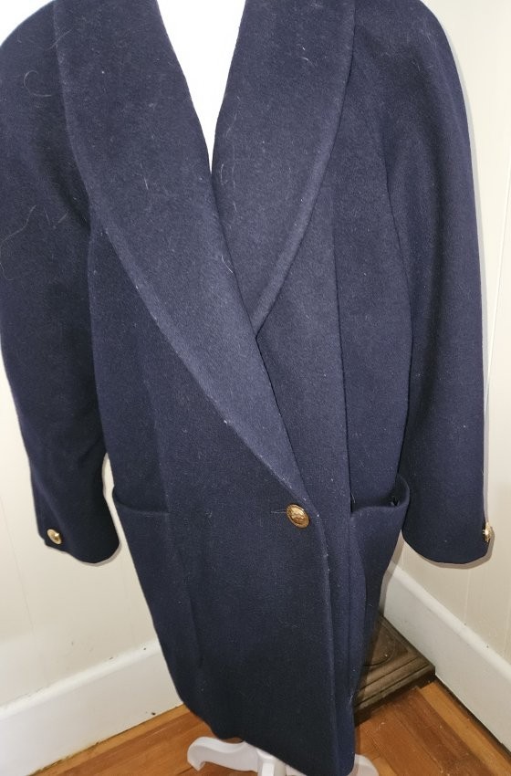 Vintage DONNYBROOK Navy Blue Lined Wool Blazer Jacket Ladies Size 12
