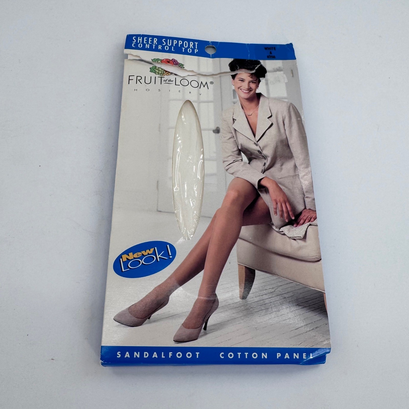 Fruit of the Loom Hosiery Size A White Sheer Support Control Top Sandalfoot New