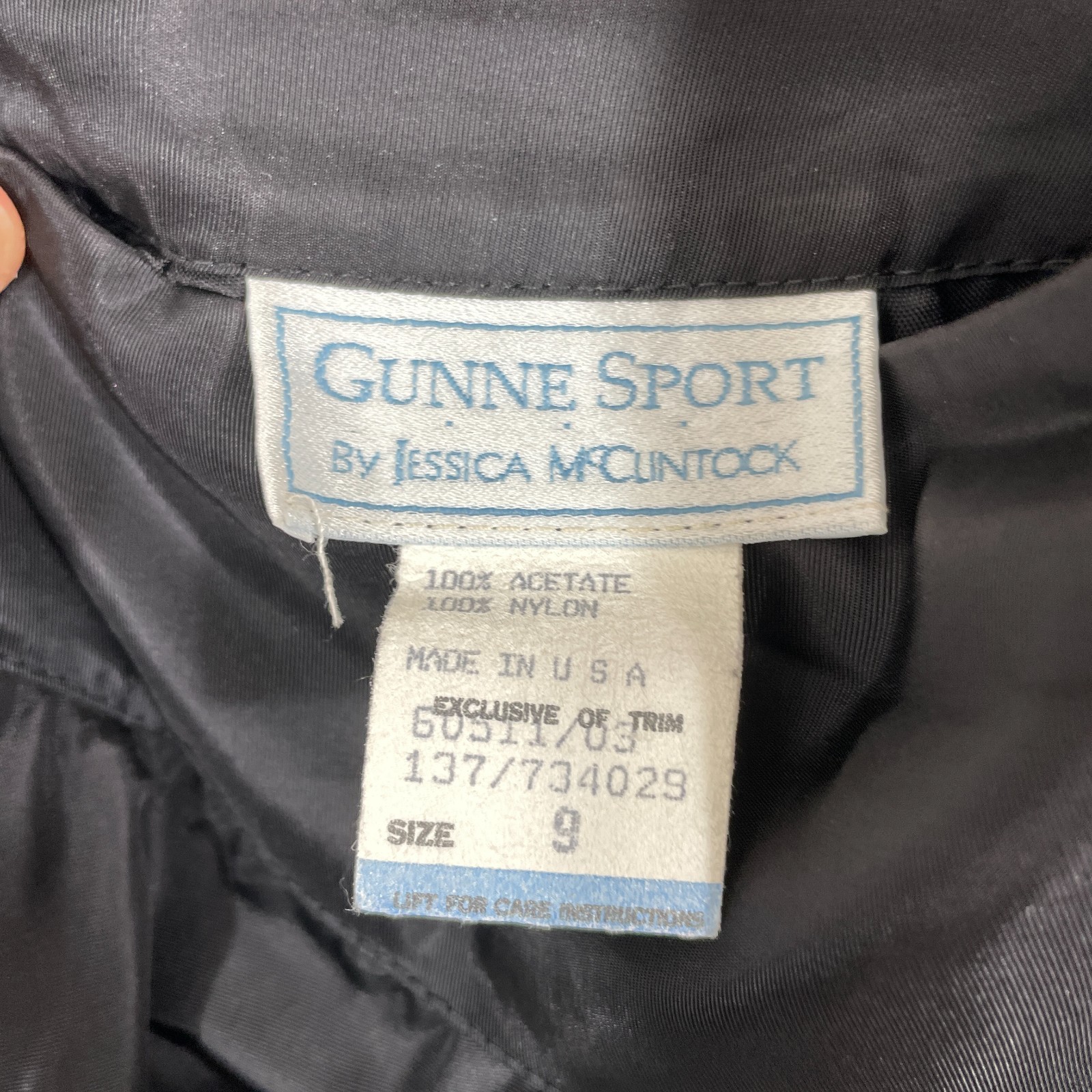 VTG 90s/Y2K Jessica McClintock Gunne Sport Skirt Size 9 Black Taffeta Satin USA