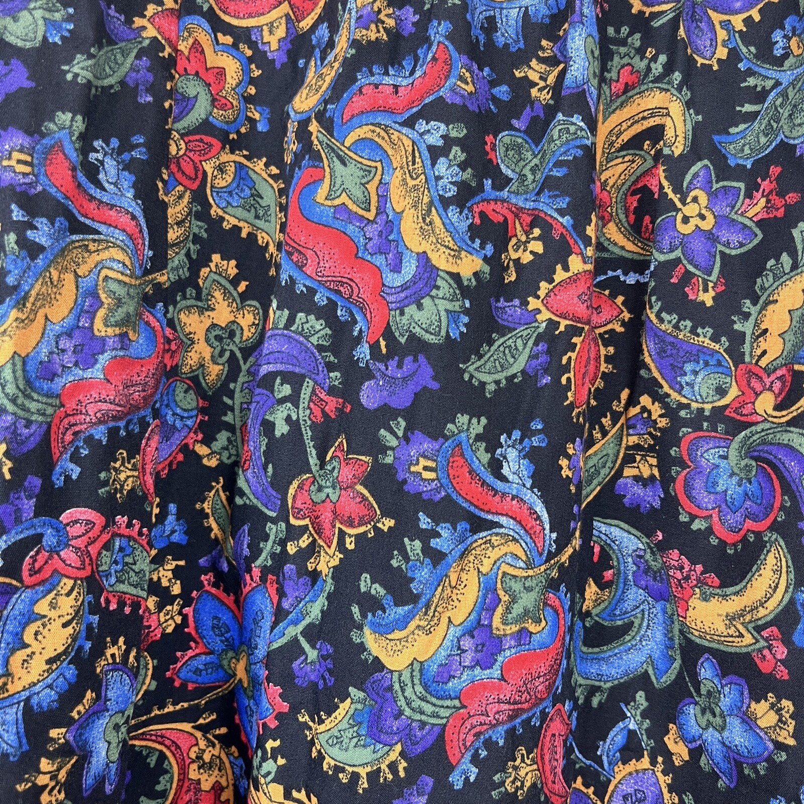 Vintage 90’s California Connection Multicolor Paisley Midi Circle Skirt Size 22