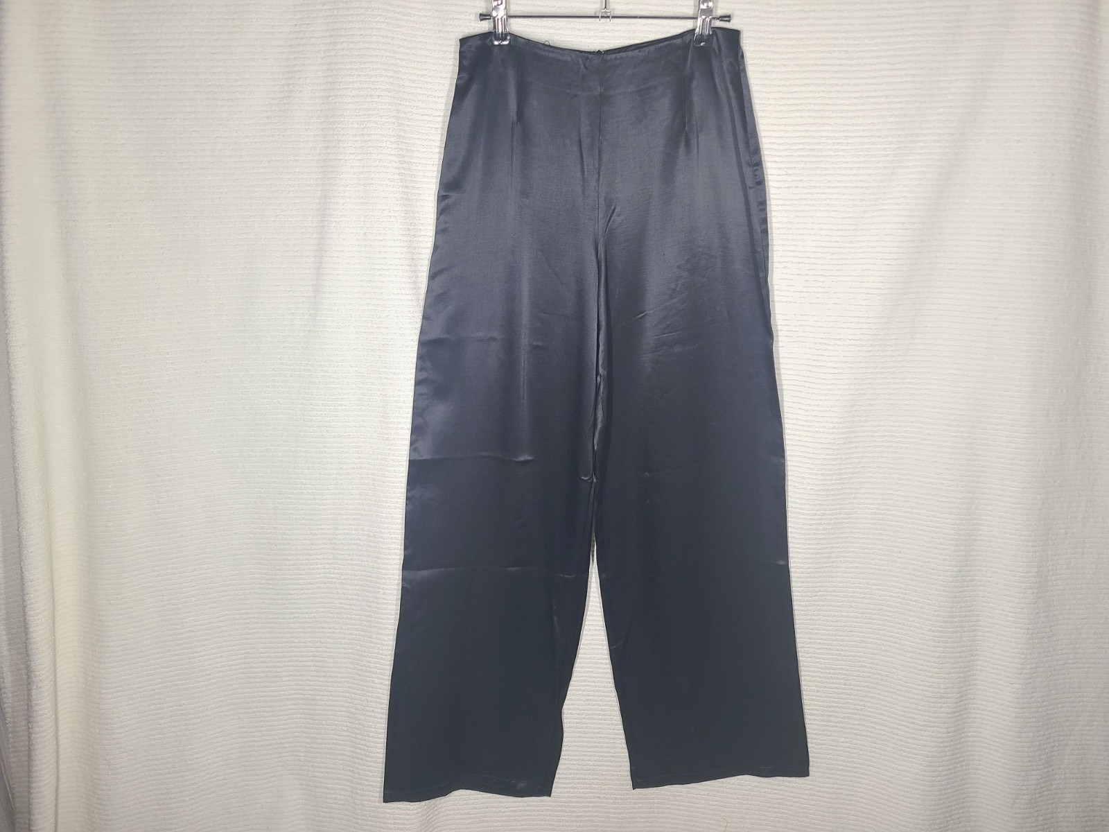 Vtg 1990s Express Black Satin Pants Wide Leg 5/6 31w Mall Brand y2k Evening