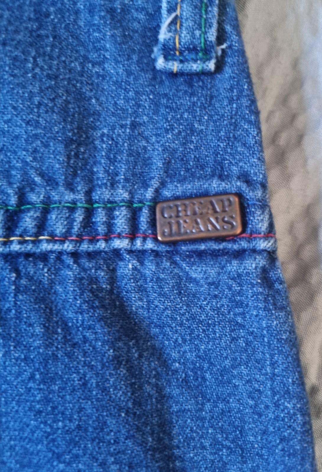 RARE „Cheap Jeans’ Brand 70s Vintage Jeans With Rainbow Stitching