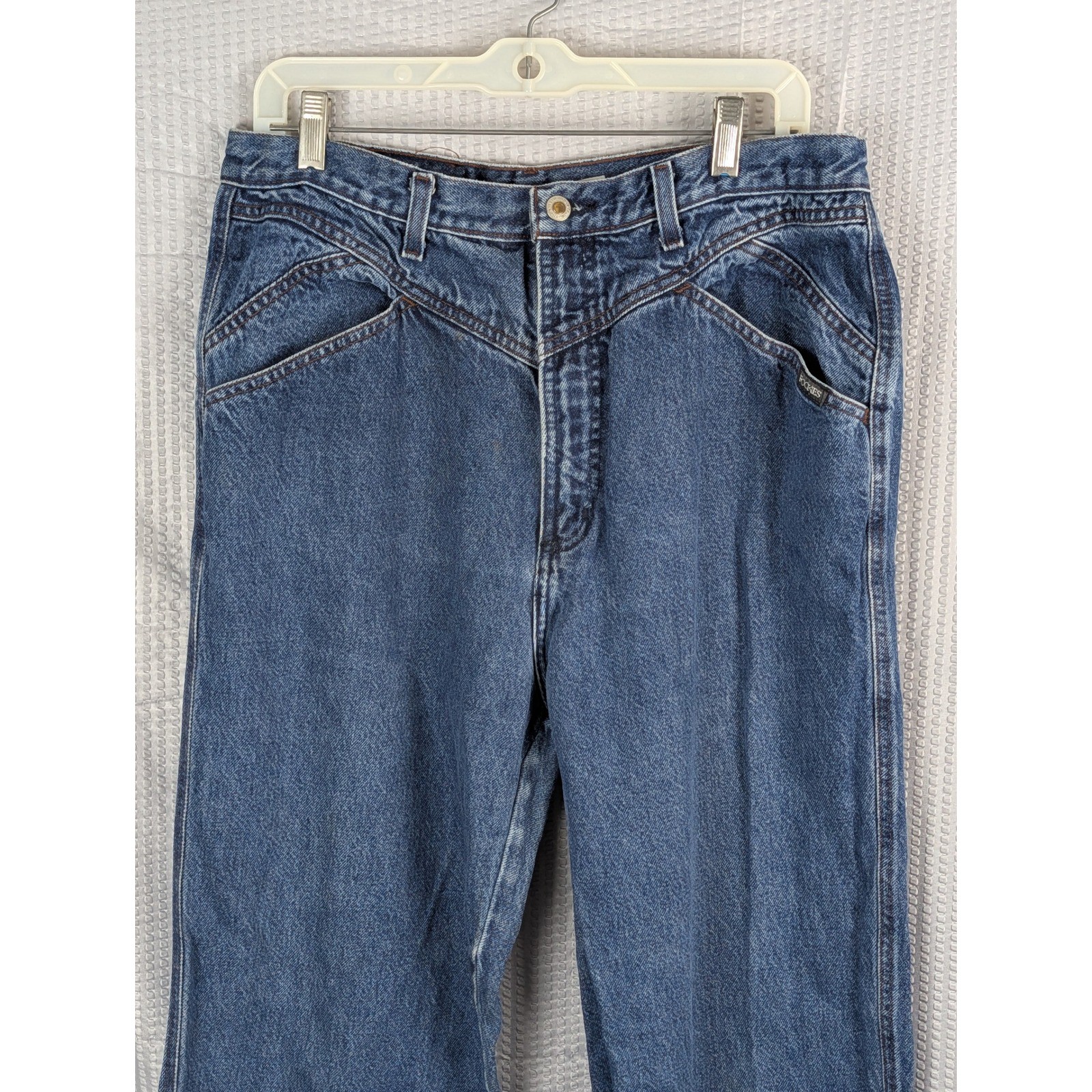Vintage Rockies Jeans Womens 17/18 Long High Waisted Western Denim Blue Straight