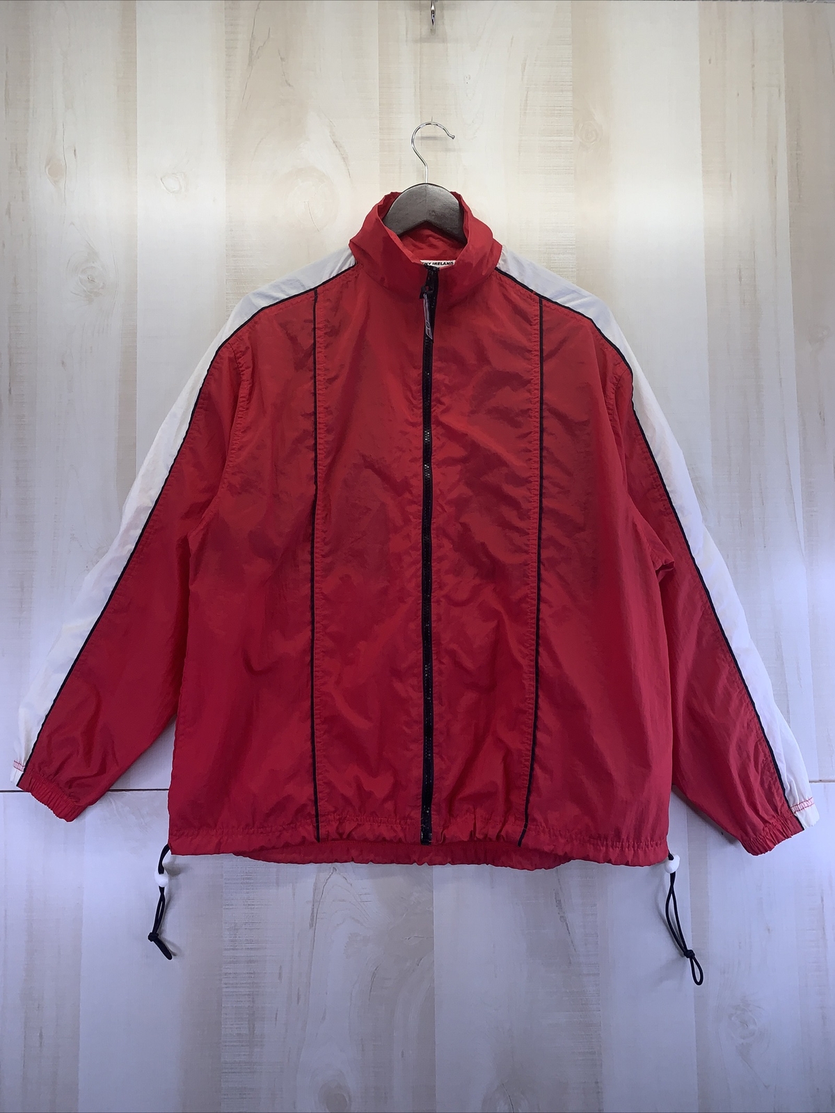 Vintage 1990s Kathy Ireland Active Womens red Nylon Windbreaker Jacket Size S/M-