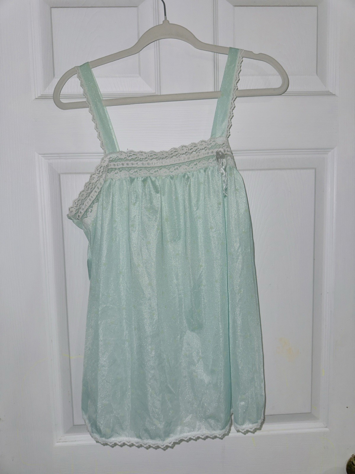 Vintage “Undercover Wear” Sexy Mint Camisole With Tiny Yellow Stars – Medium