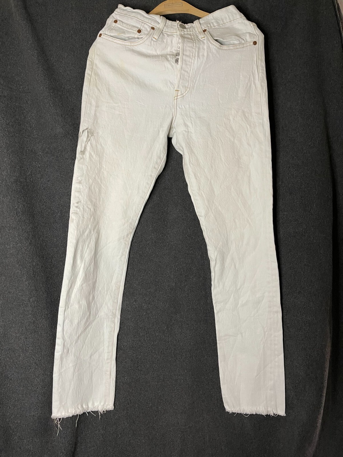 Levis 501 S Big E Skinny Jeans Men Sz W28 L39 Denim Button Fly Mid Rise Vintage