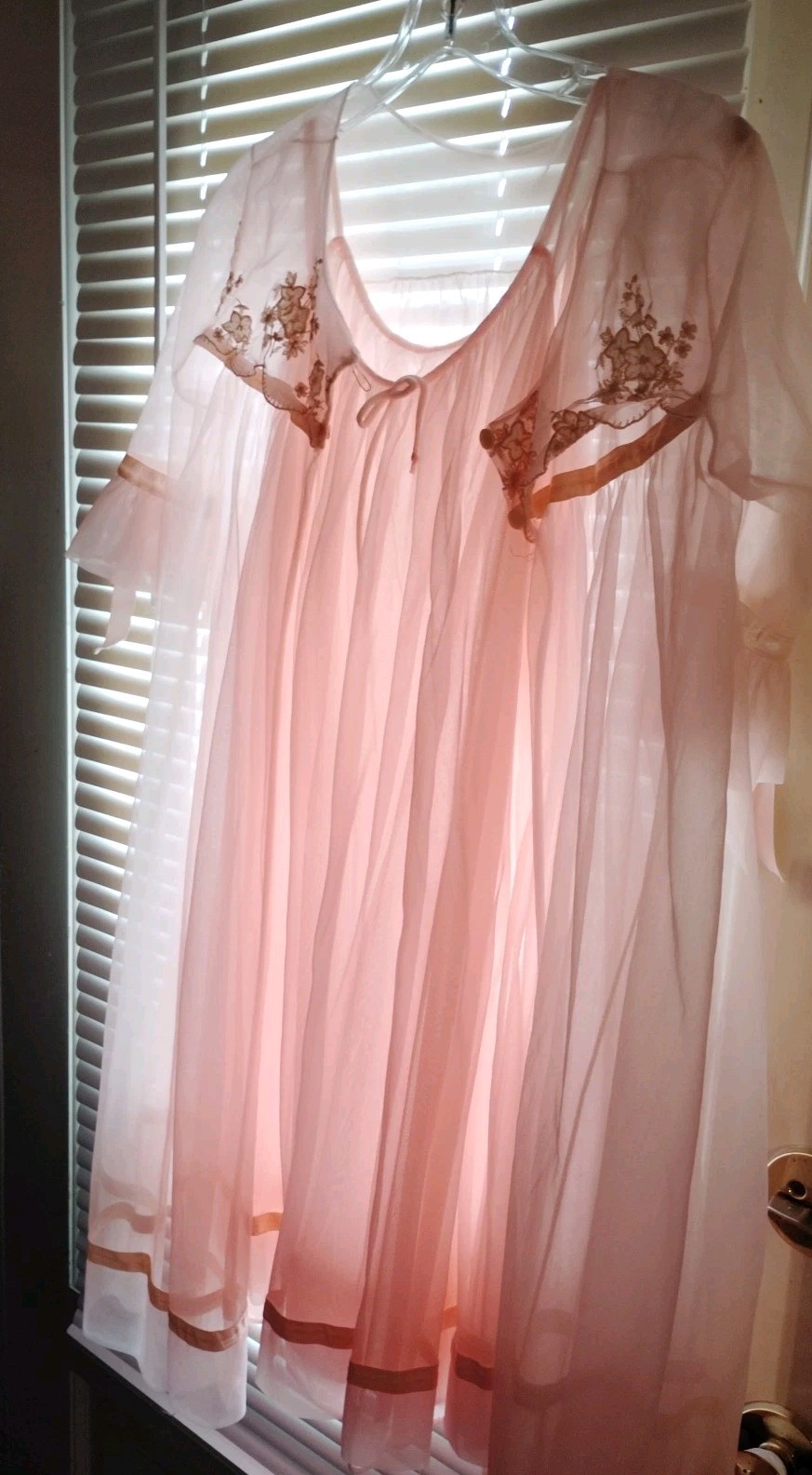 Vintage 60’s Pink Lisette Lingerie Sheer Nightgown and Robe Al Sterling Size…