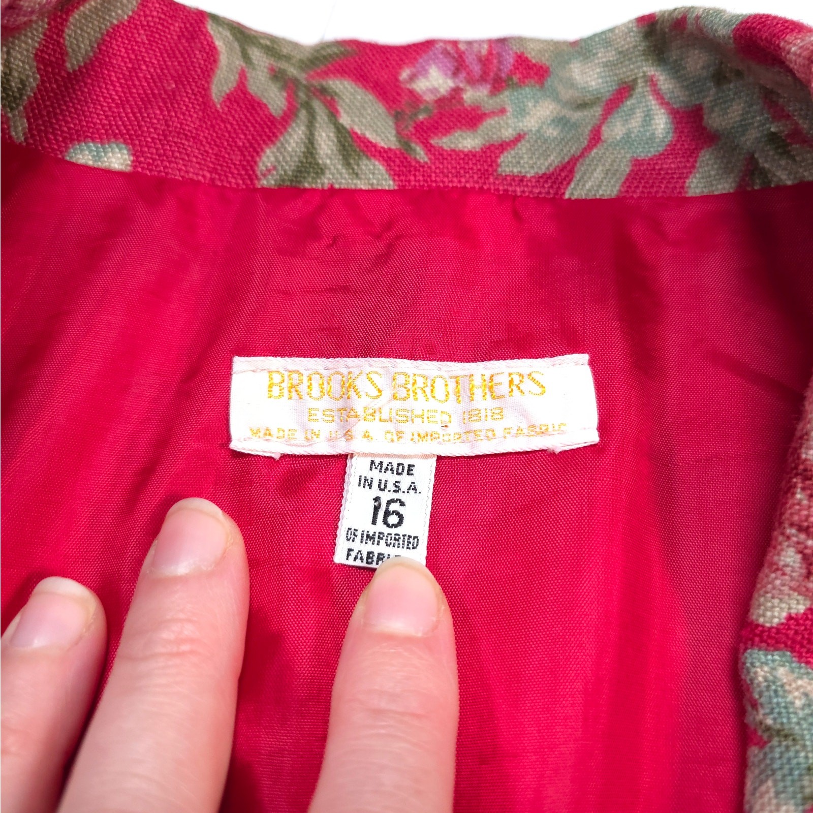 Vintage Brooks Brothers Women Size 16 Blazer Shoulder Pads 100% Linen Unique