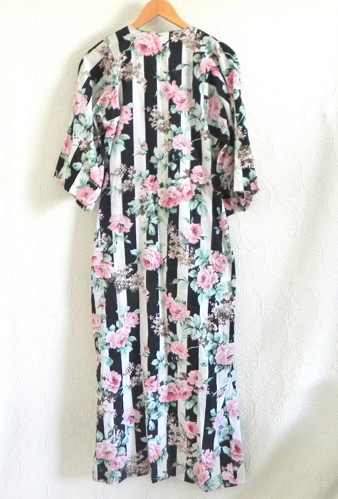 Anthony Richards House Coat/Dress/Coverup 1/2 Zip 3/4 Sleeve Relaxed Size T/S