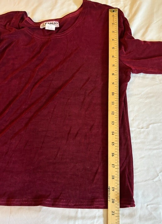 BANJO Dallas Texas VTG 90s RARE NWT Women’s XL Slinky 2-Piece Skirt Set Wine Red