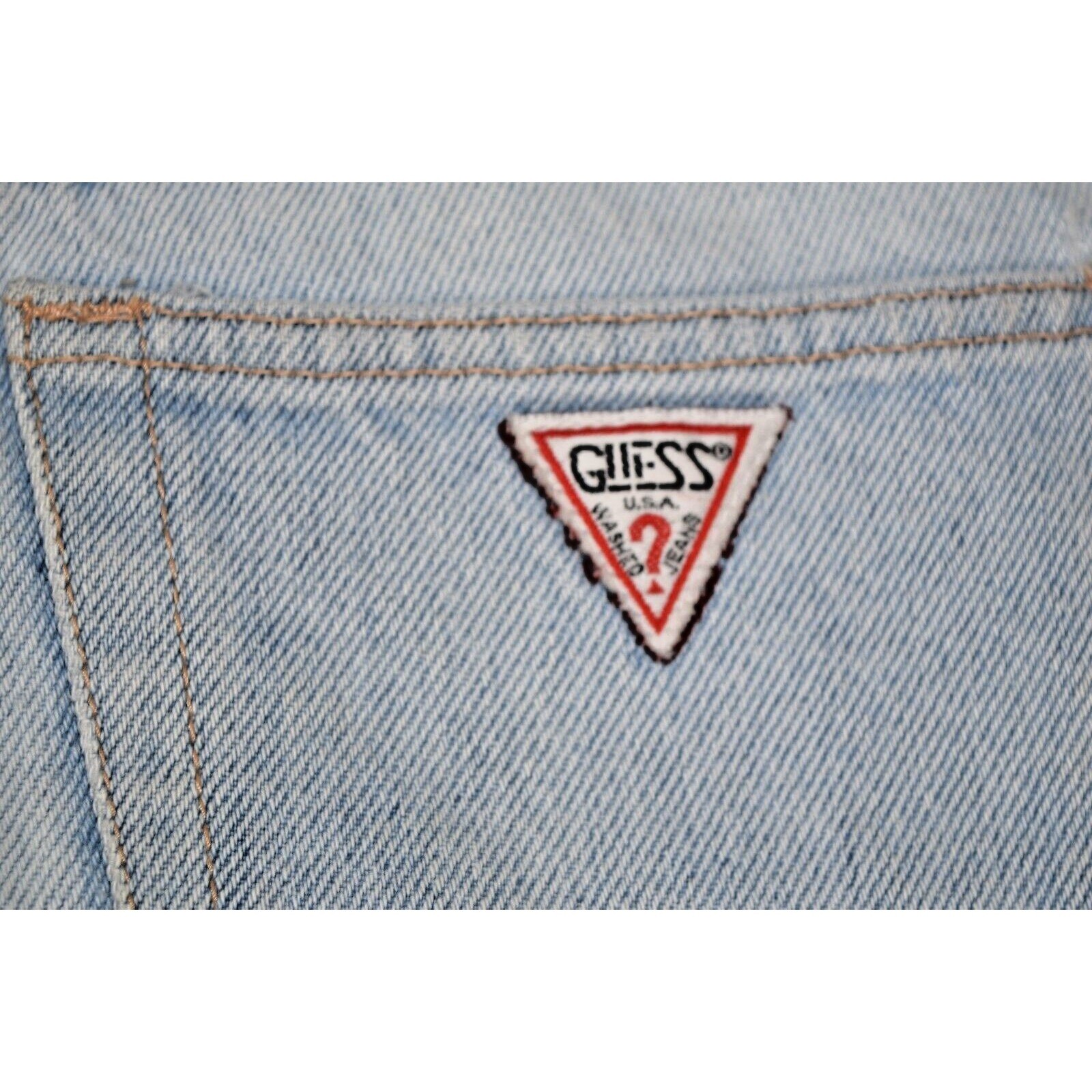 Vintage Guess Jeans Size 28 80s Pale Blue 3 Zip Fly Ankle Made USA