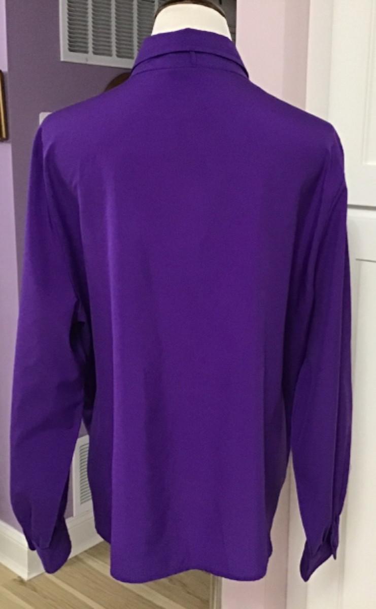VTG Purple Blouse Shirt by Objectives for Women Buttons Up Long Sleeve Sz L/42