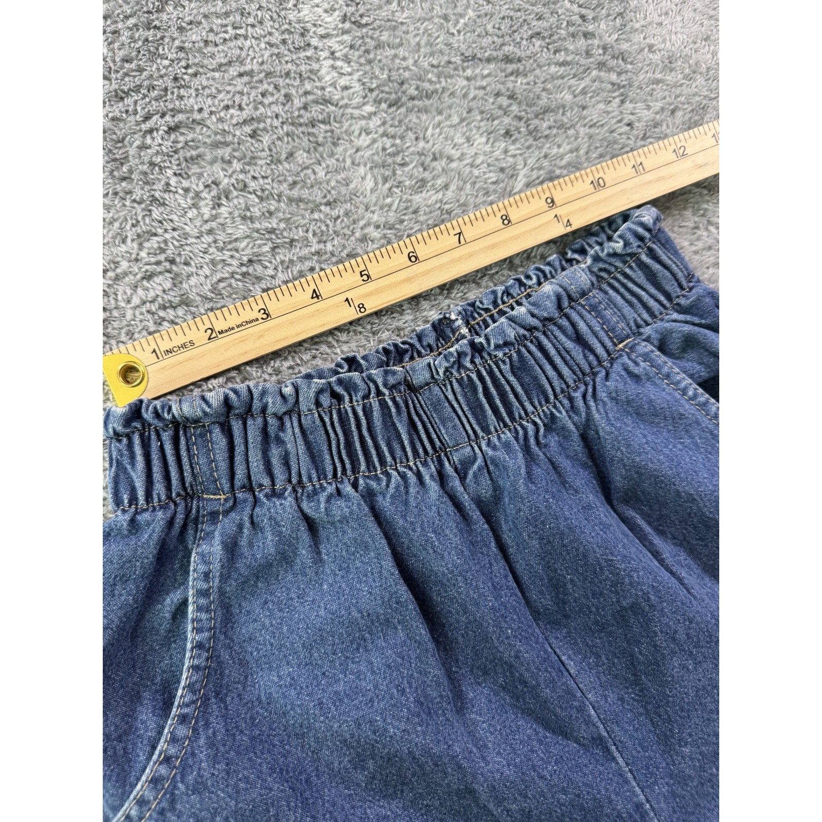 Vintage RN 58287 High Waisted Mom Jeans 12 Petite Blue Elastic Waist Cotton