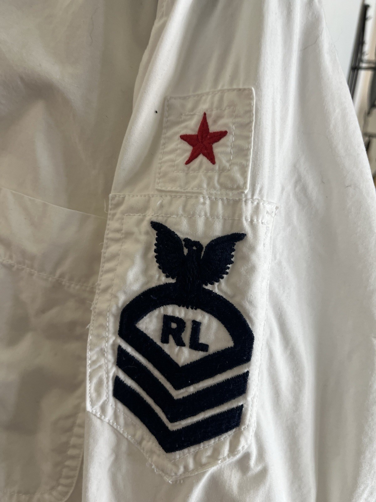 Vintage Ralph Lauren Country M White Button Down Military Shirt Women’s 89-92’