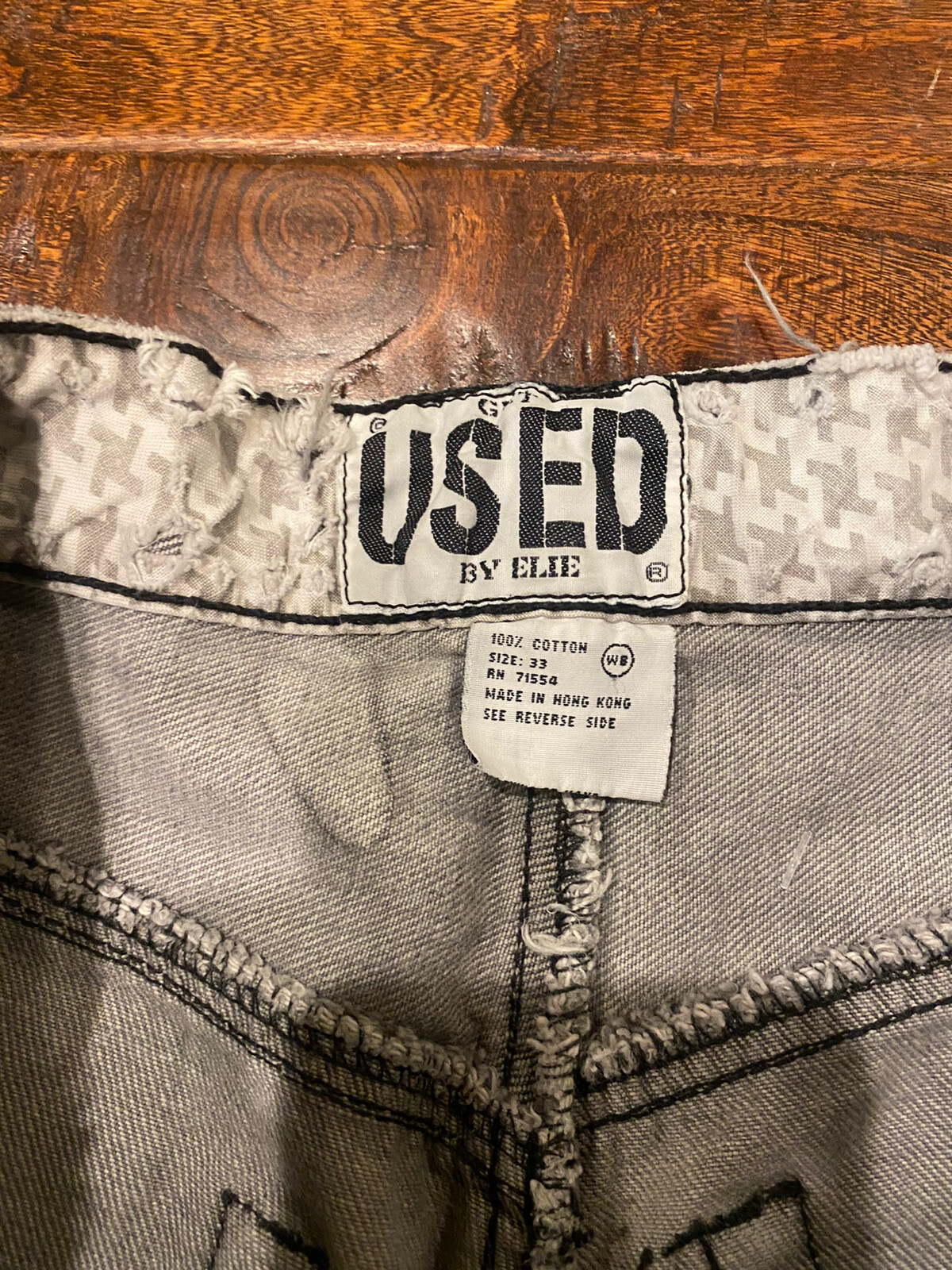 Vintage Get Used By Elie High Waist plaid Patches Hip Hop Mom Jean 30 Retro boho