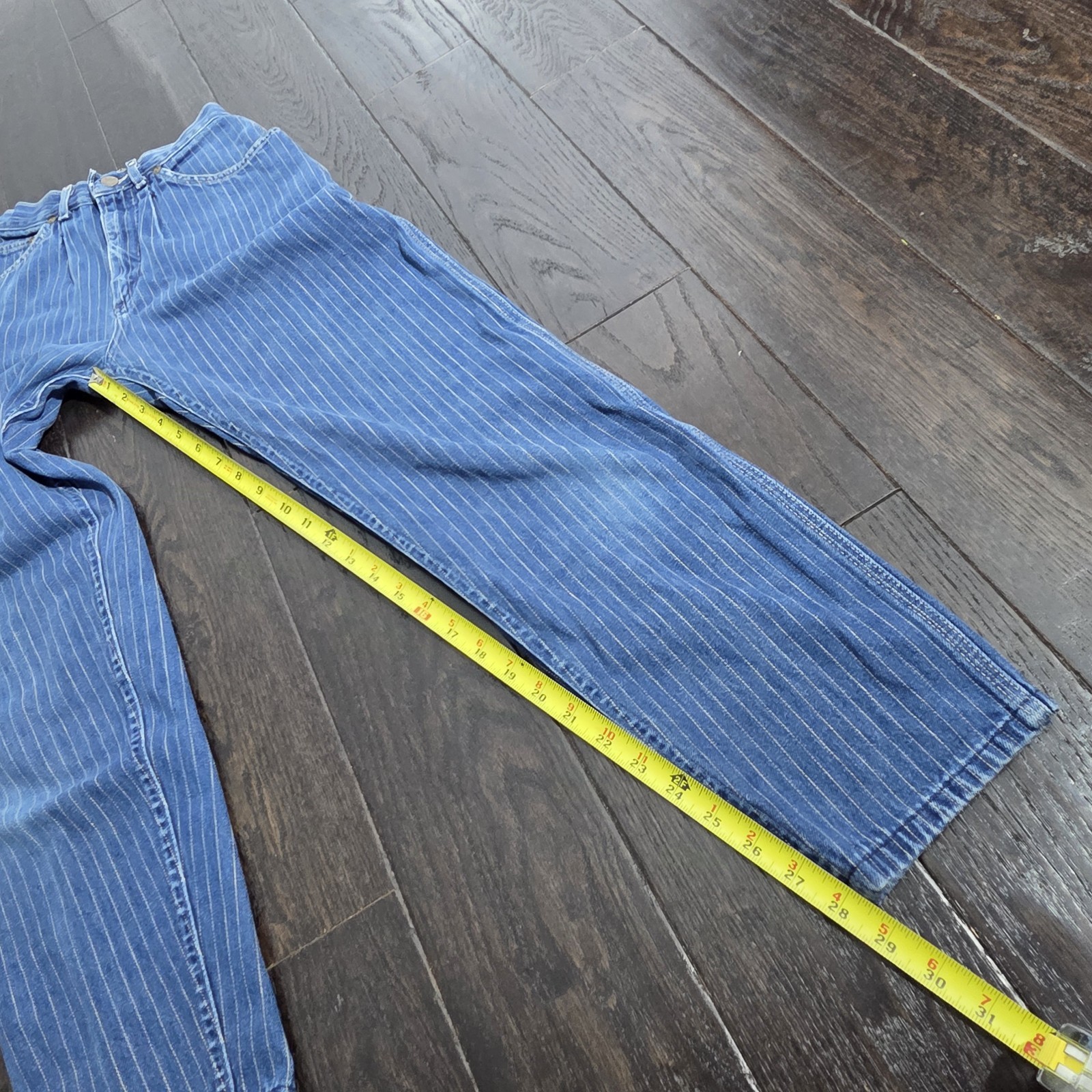 Vtg 80s Lee Size 5 Subtle Striped Pleated High Waist Mom Jeans Denim Union USA