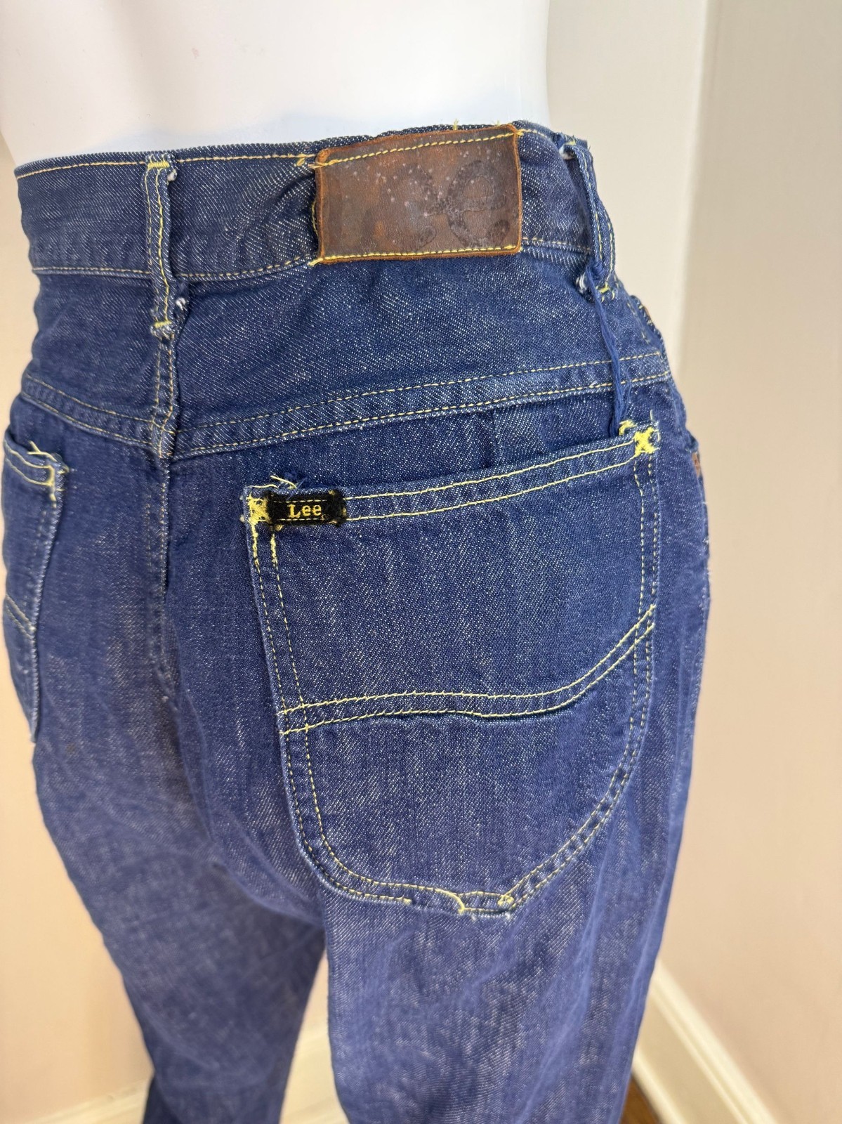 Vtg 1960s Blue Jeans Lady Lee Riders 25.5″x29.5″ 60s Western Sanforized Denim
