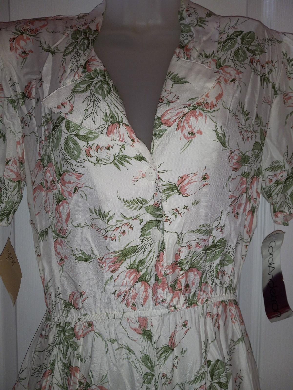 Vintage Carol Anderson Rose Bouquet Novelty Print Rayon Dress Cottagecore NWT