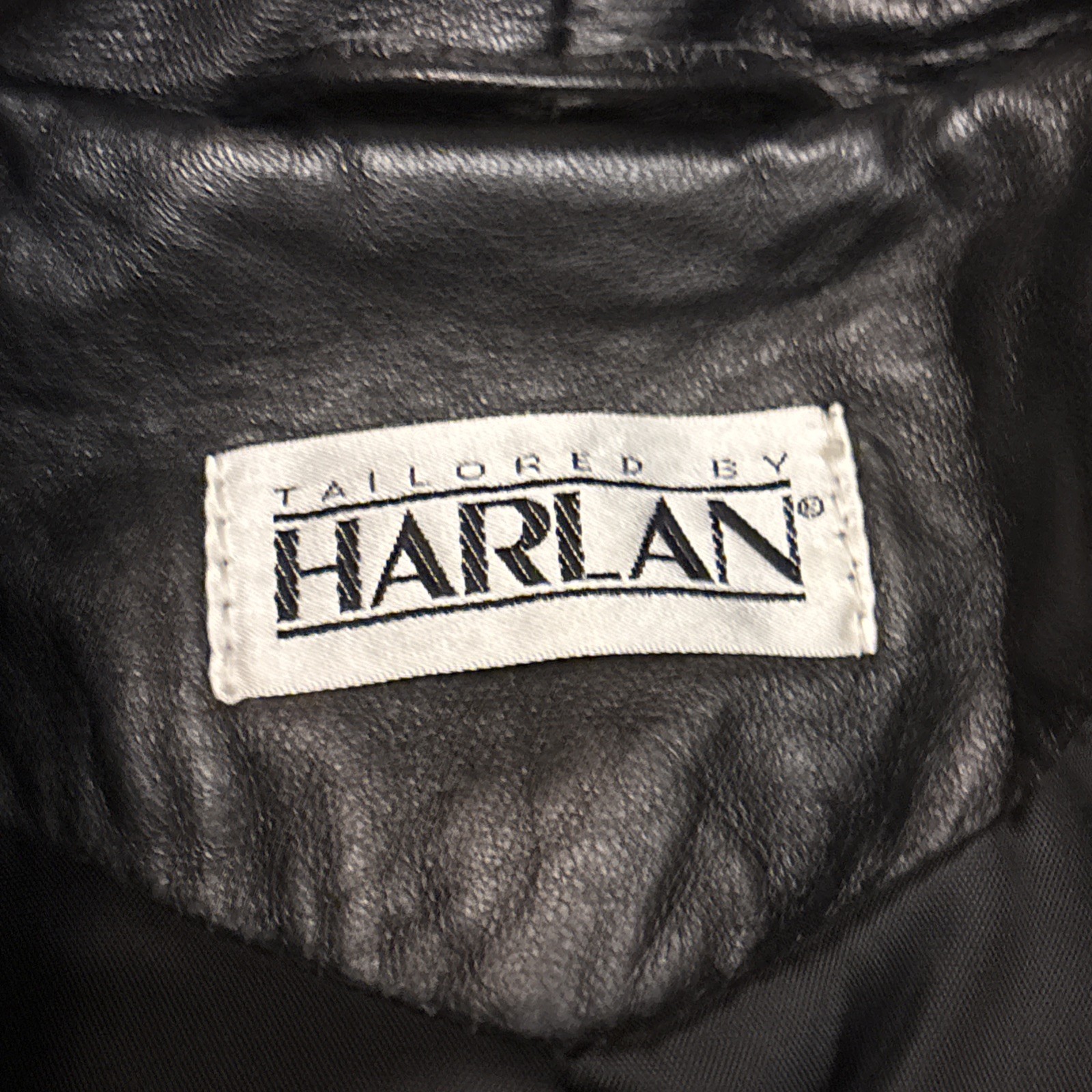 VTG Harlan Leather Coat Woman’s Sz M Black Swing Long Lined Open Front w Gloves