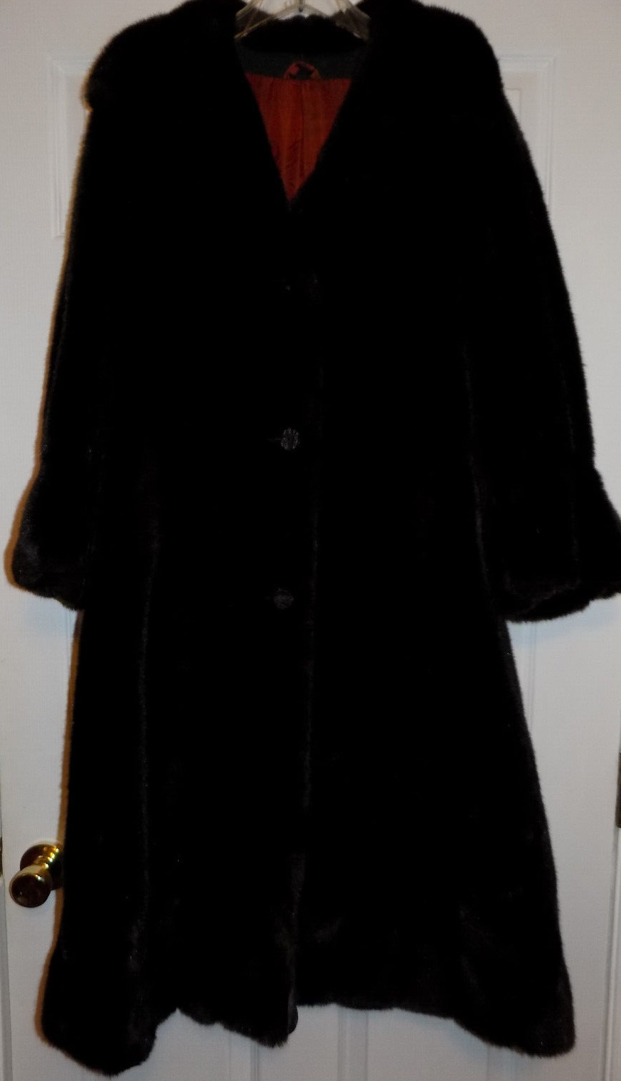 Vintage XL Lykafur Scotland Priscilla Modes Tissavel France brown faux fur coat