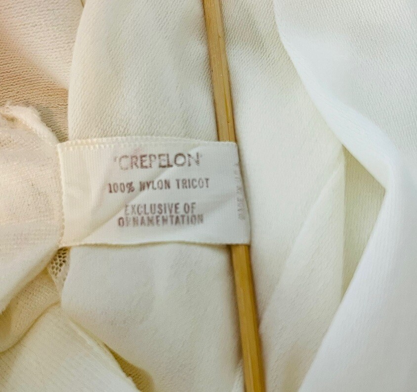 Vintage Vassarette Nylon Crepelon Full Slip Ivory Lace Trim Size A 34