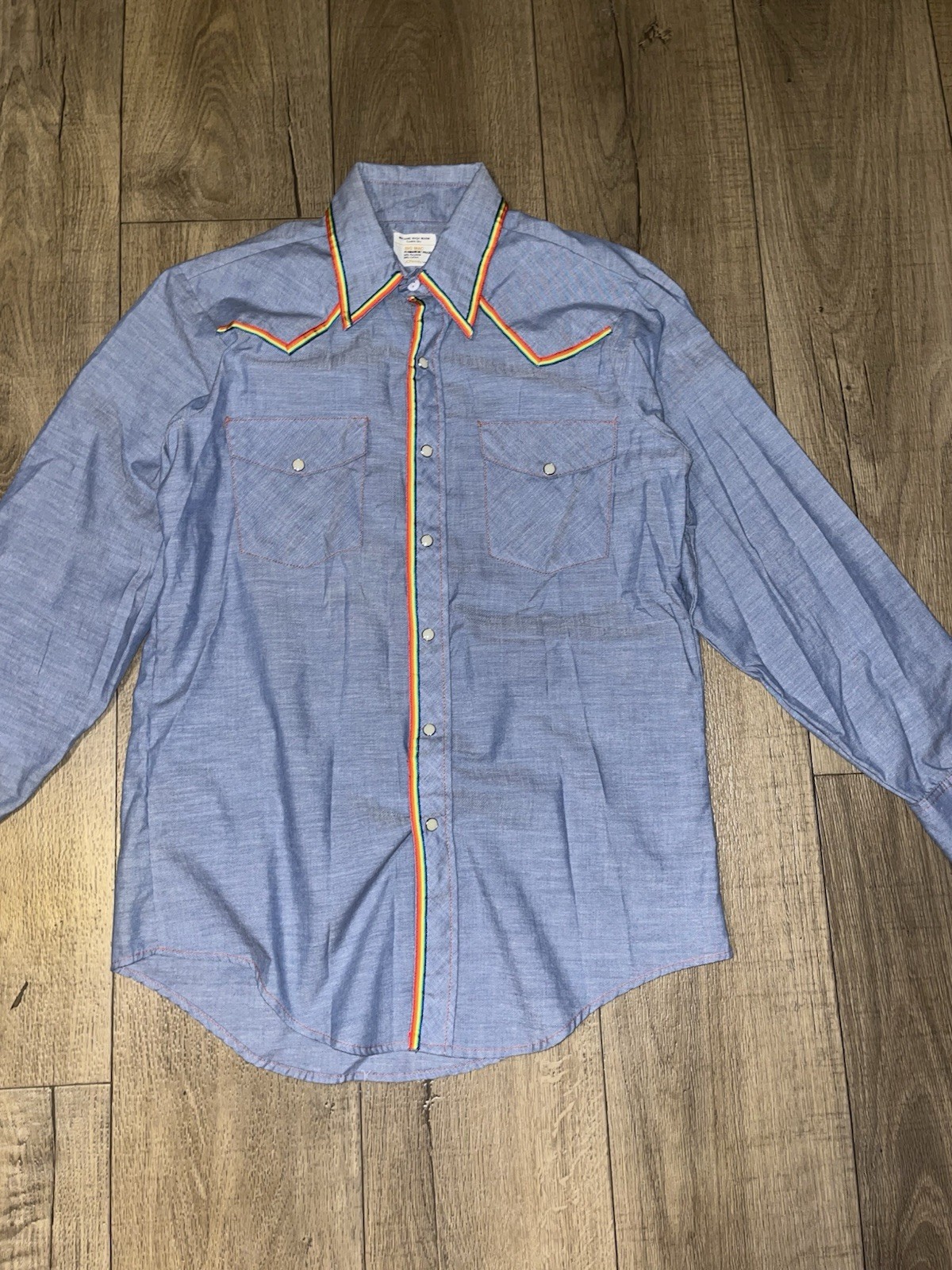 Vintage JC Penney Big Mac Shirt Womens Medium Blue Embroidered Rooster II108