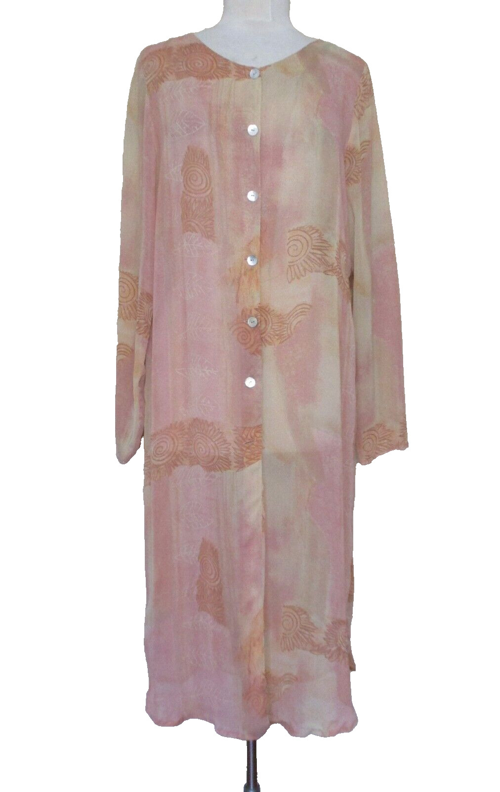 Vintage George Georgiou Chiffon Coat Duster M Women