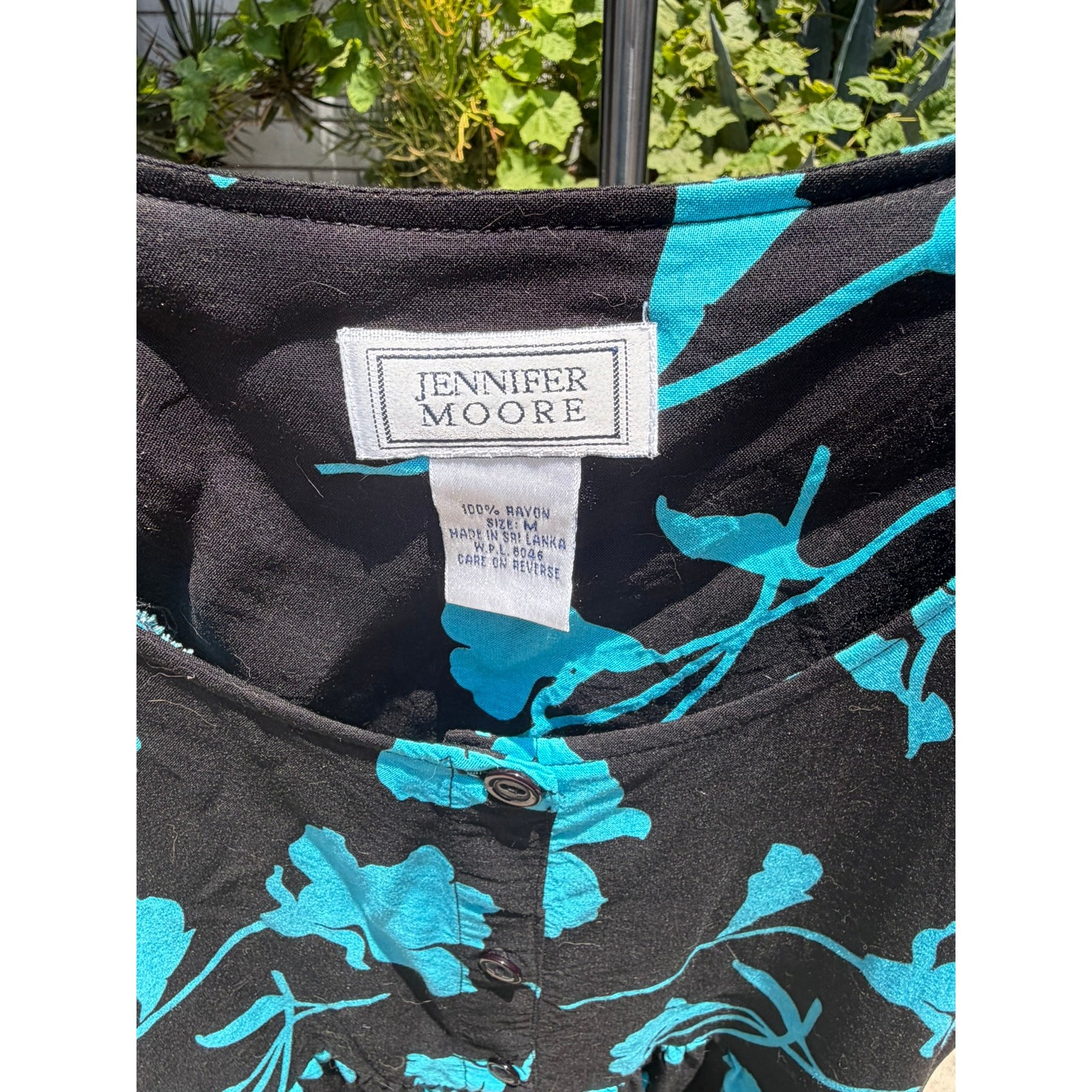 Vintage 90s Jennifer Moore Babydoll Mini Dress Medium Turquoise Flowers