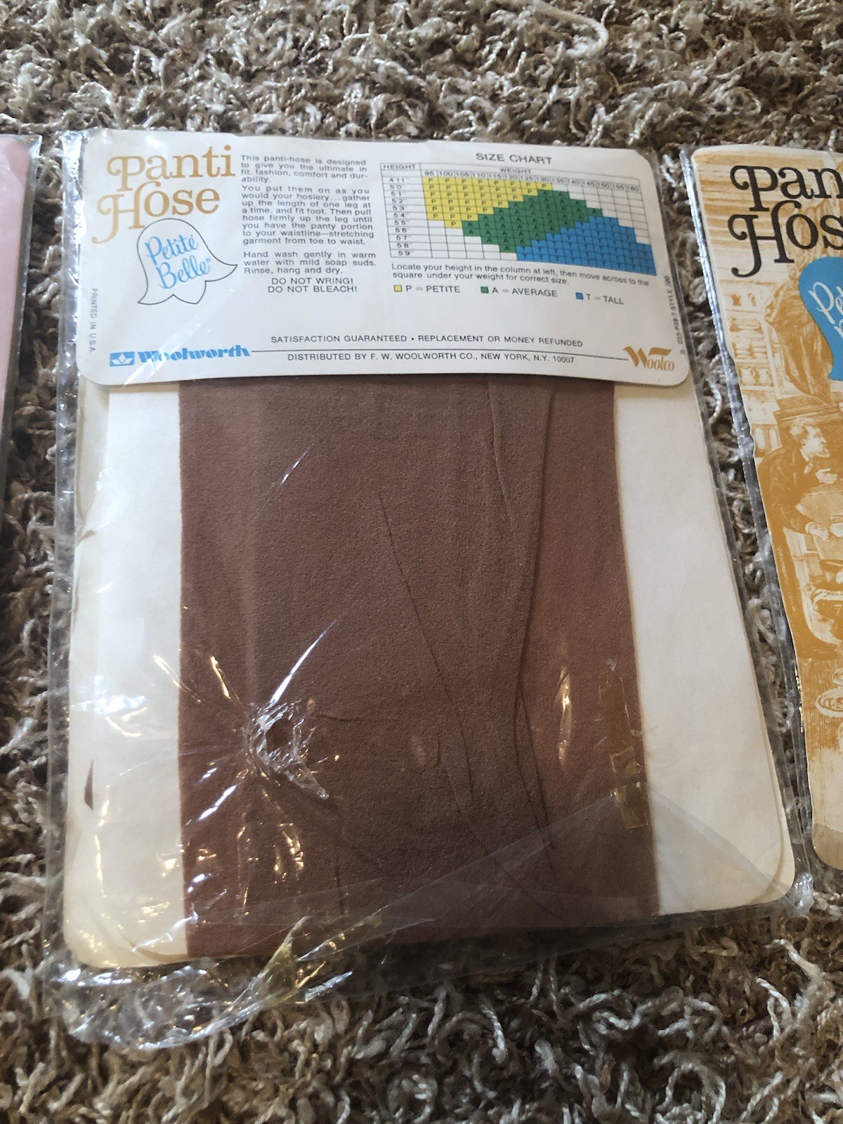 Vintage Woolworth 1970’s Petite Belle Stretch! Panty Hose lot OS Rosetone/Tan