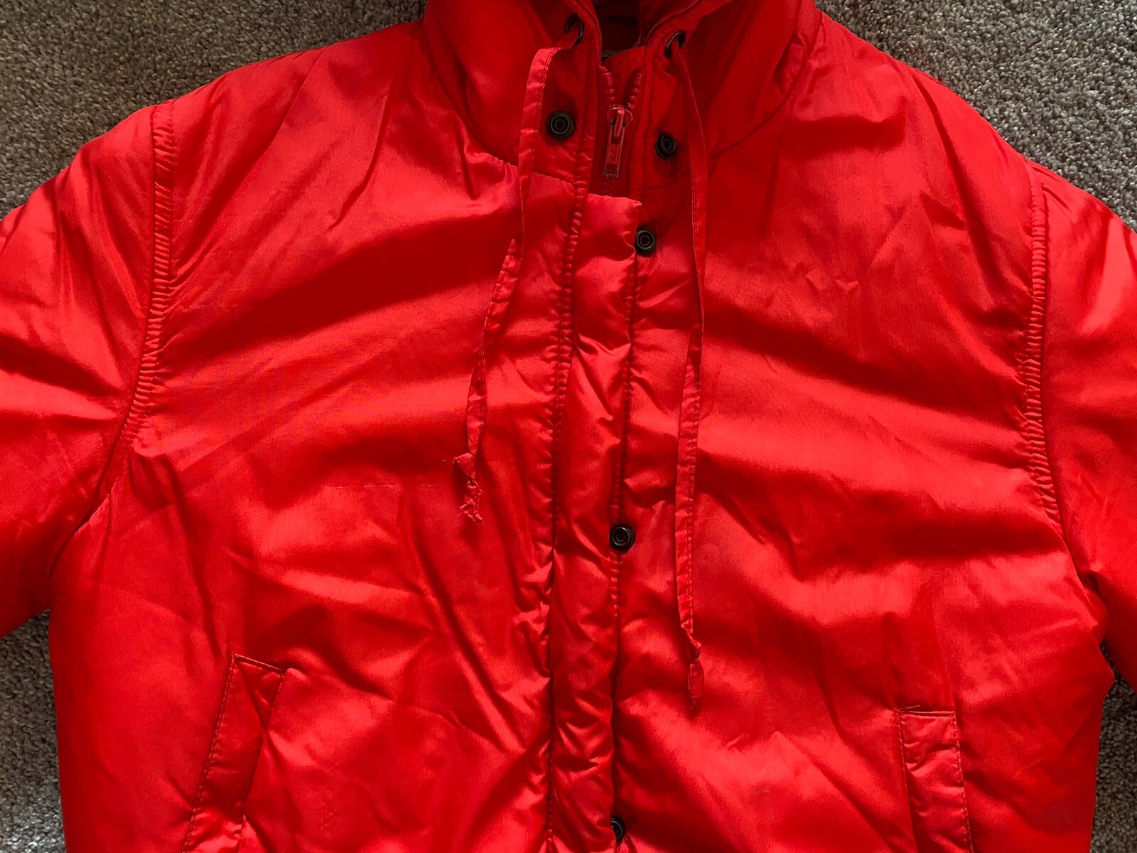 Vintage Obermeyer Womens M/12 Nylon Jacket Coat Red Made In British Hong Kong