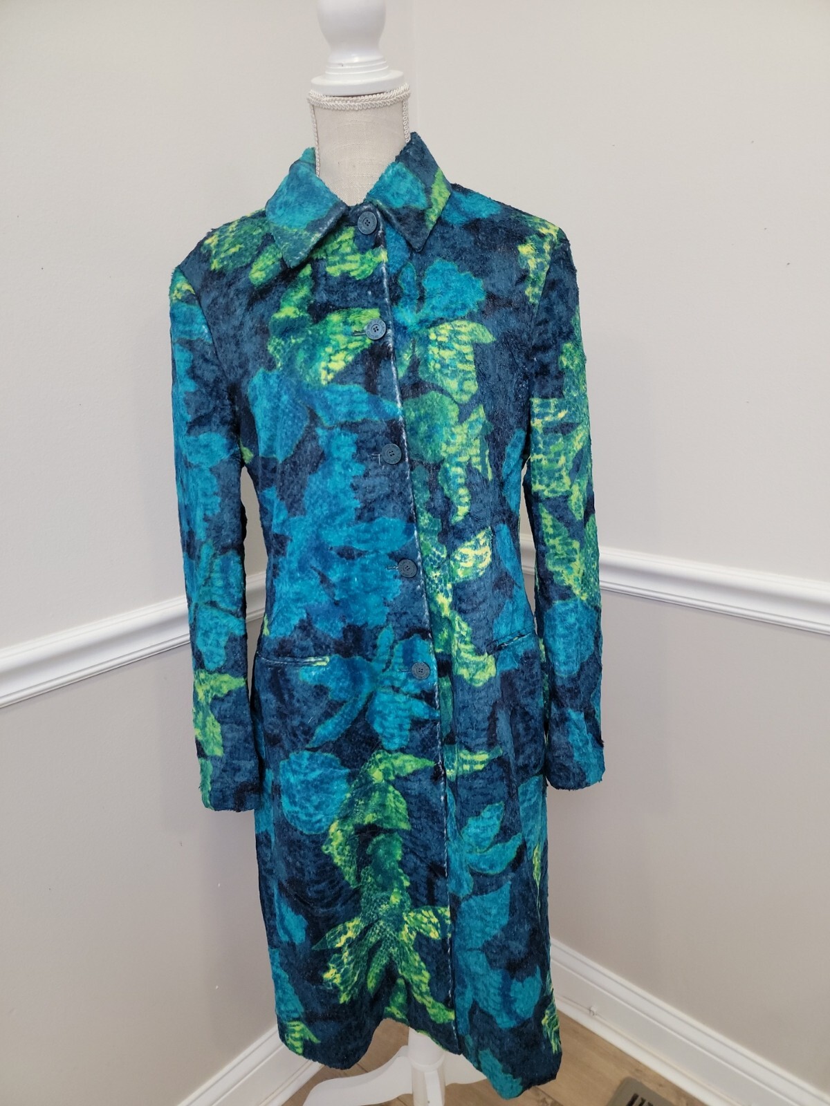 VTG ’90 Versace Jeans Couture Ittierre Plush Coat Made In Italy Size M