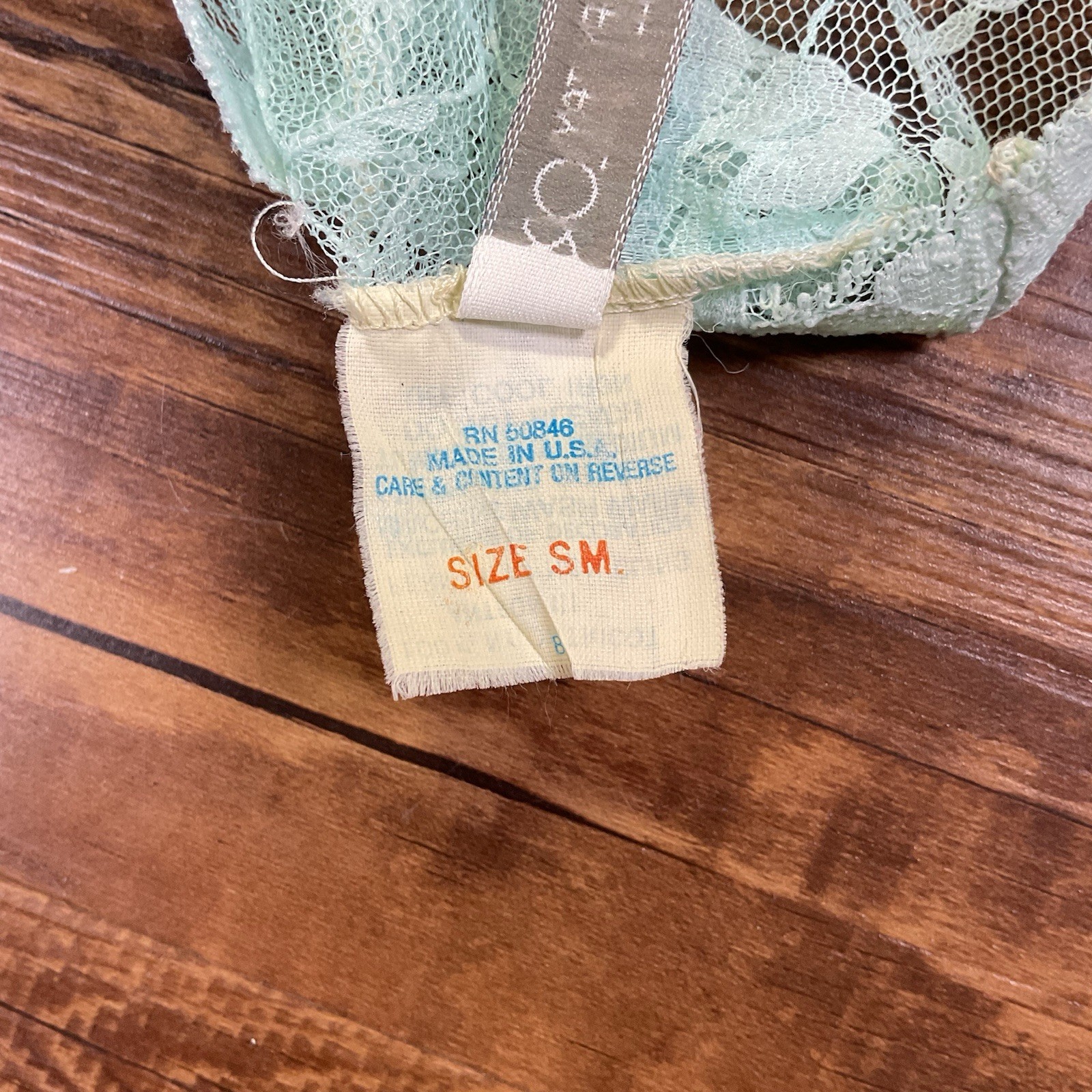 Vintage Ashley Taylor Camisole Light Aqua Green Nylon Lace Delicate Womens S USA