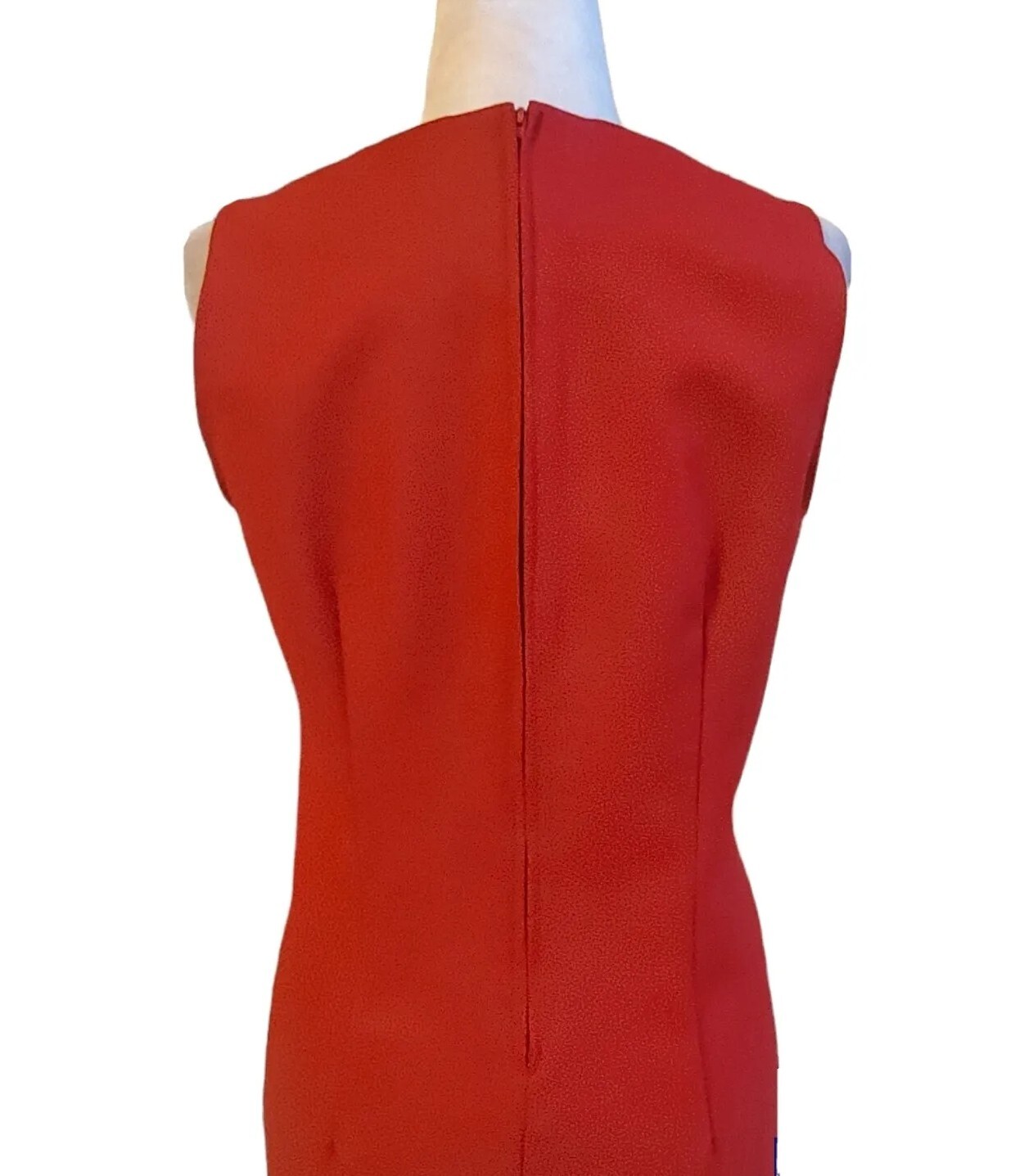 Vintage Boulevard De Paris Red Polyester Sleeveless Sheath Dress Women’s Size 10