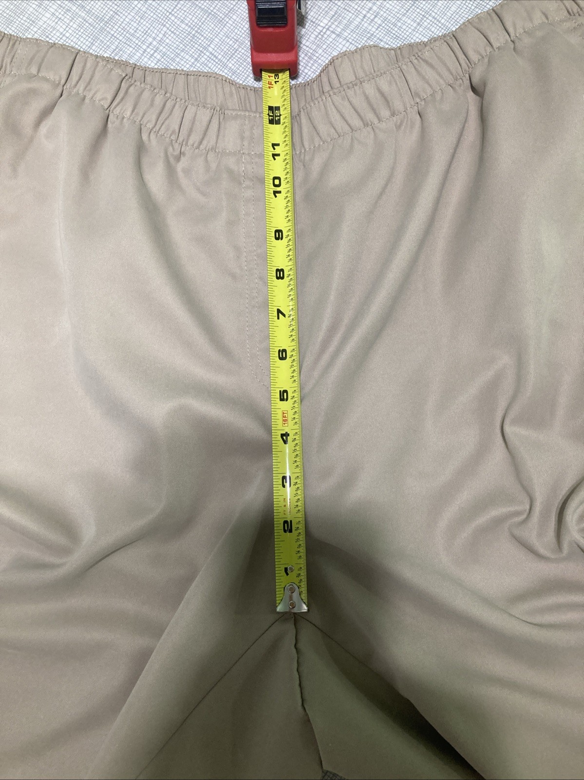 Alia Vtg 90s Y2K Women 20W Beige Capri Pants Grannycore Elastic Waist Plus Poly