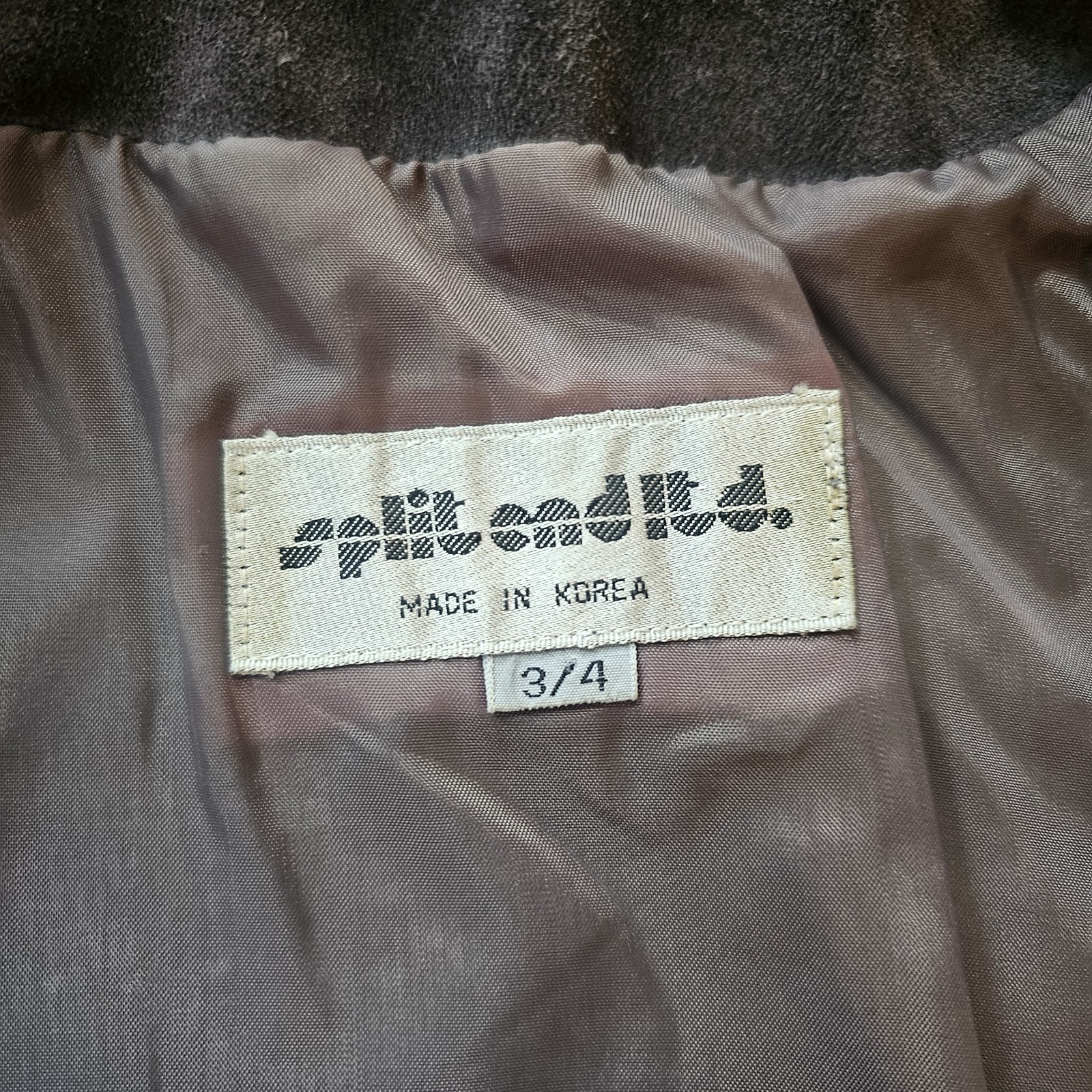 Vintage Split End Leather Jacket Cropped 80s Glam Rock Womens 3/4 Charcoal Grey