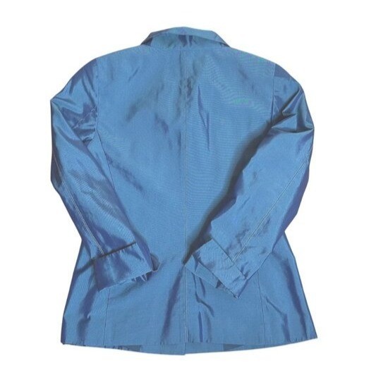 Vintage TRIXI SCHOBER Cobalt Blue Silk Blend Power Suit Skirt Set Germany S 8