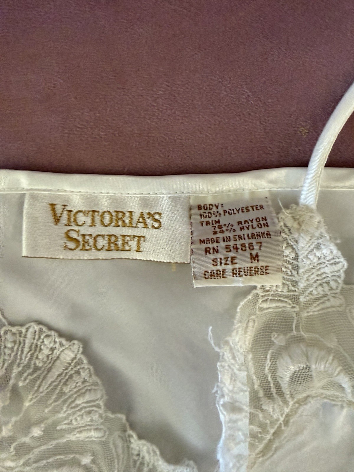 Vintage Victoria’s Secret Gold Label White Lace Camisole Tank Top Size M