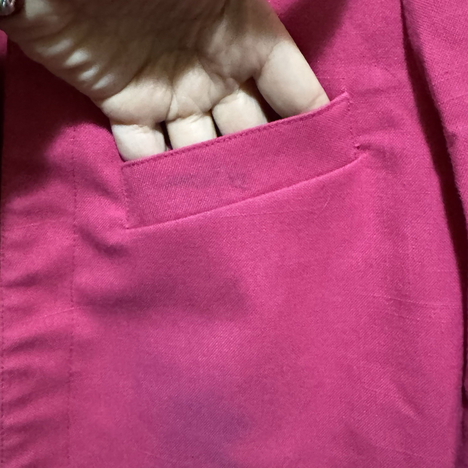 SK & Company Blue Lined 3/4 Sleeve Pink Open Blazer Lined Retro Vintage 80’s
