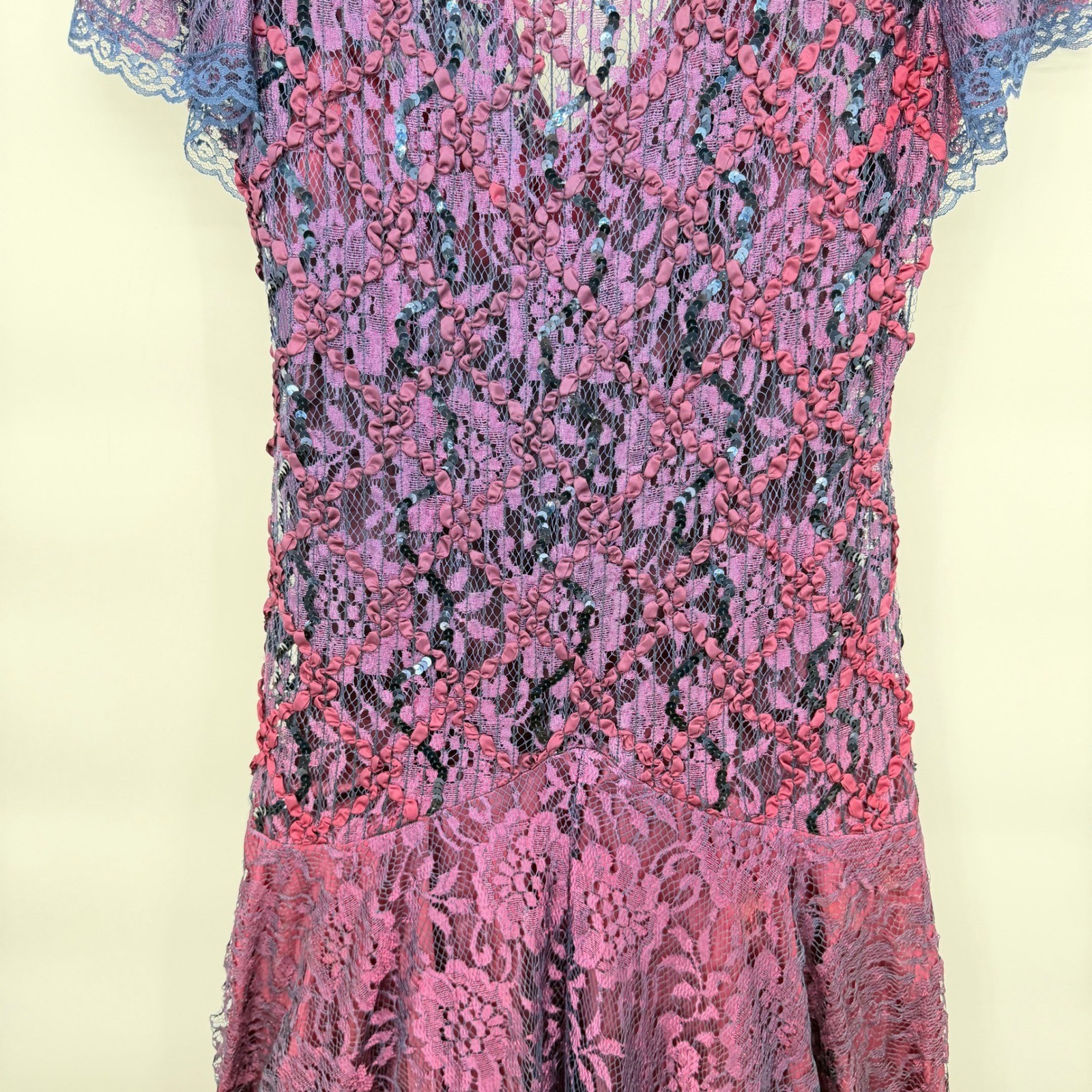 HW Collections VTG Fairy Core Formal Lace Drop Waist Whimsygoth Dress Sz 16**