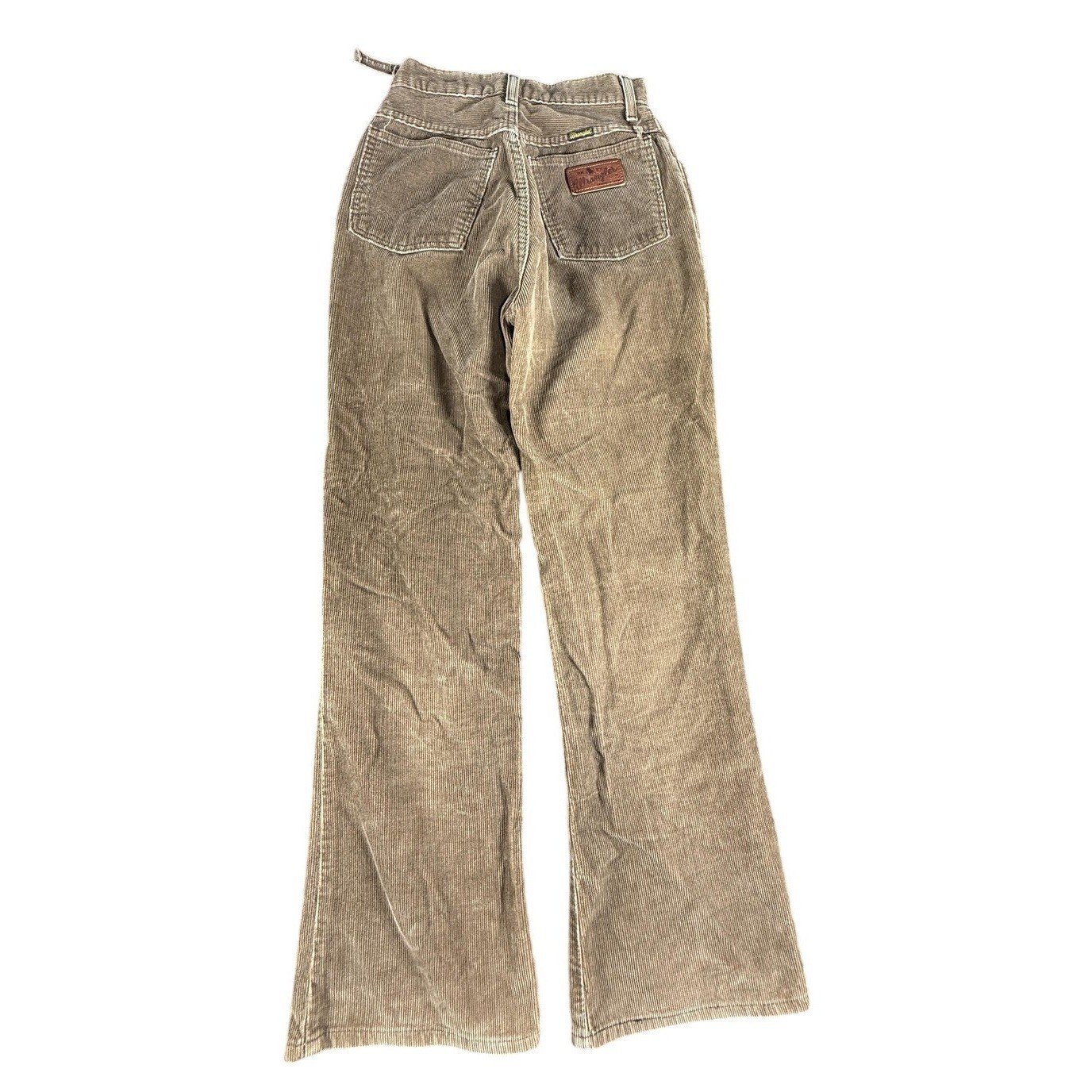 Wrangler High Rise Wide Leg Tan Corduroy Pants Size 27 Vintage Boho Retro Grunge
