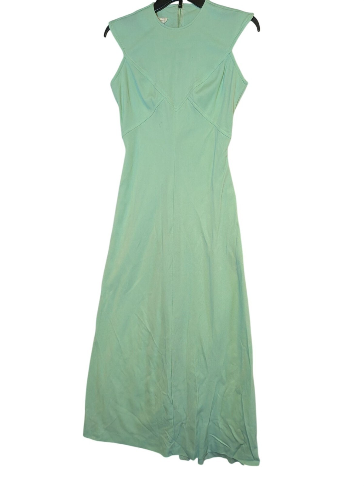 Jonathan Logan Vintage 1960s-1980s Sleeveless Mint Green Maxi Dress With Geometr