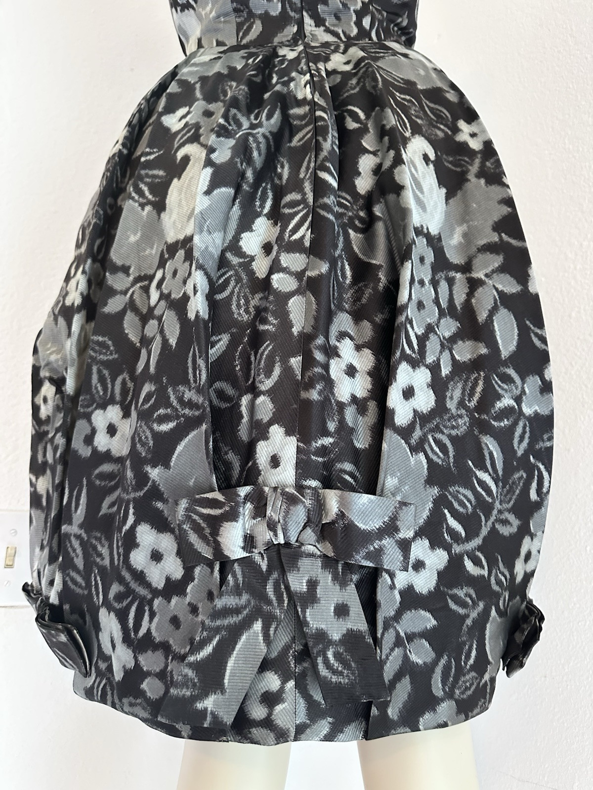 Vintage PIERRE BALMAIN SILK FAILLE BUBBLE HEM w/BOWS!! COCKTAIL DRESS JACKET SET