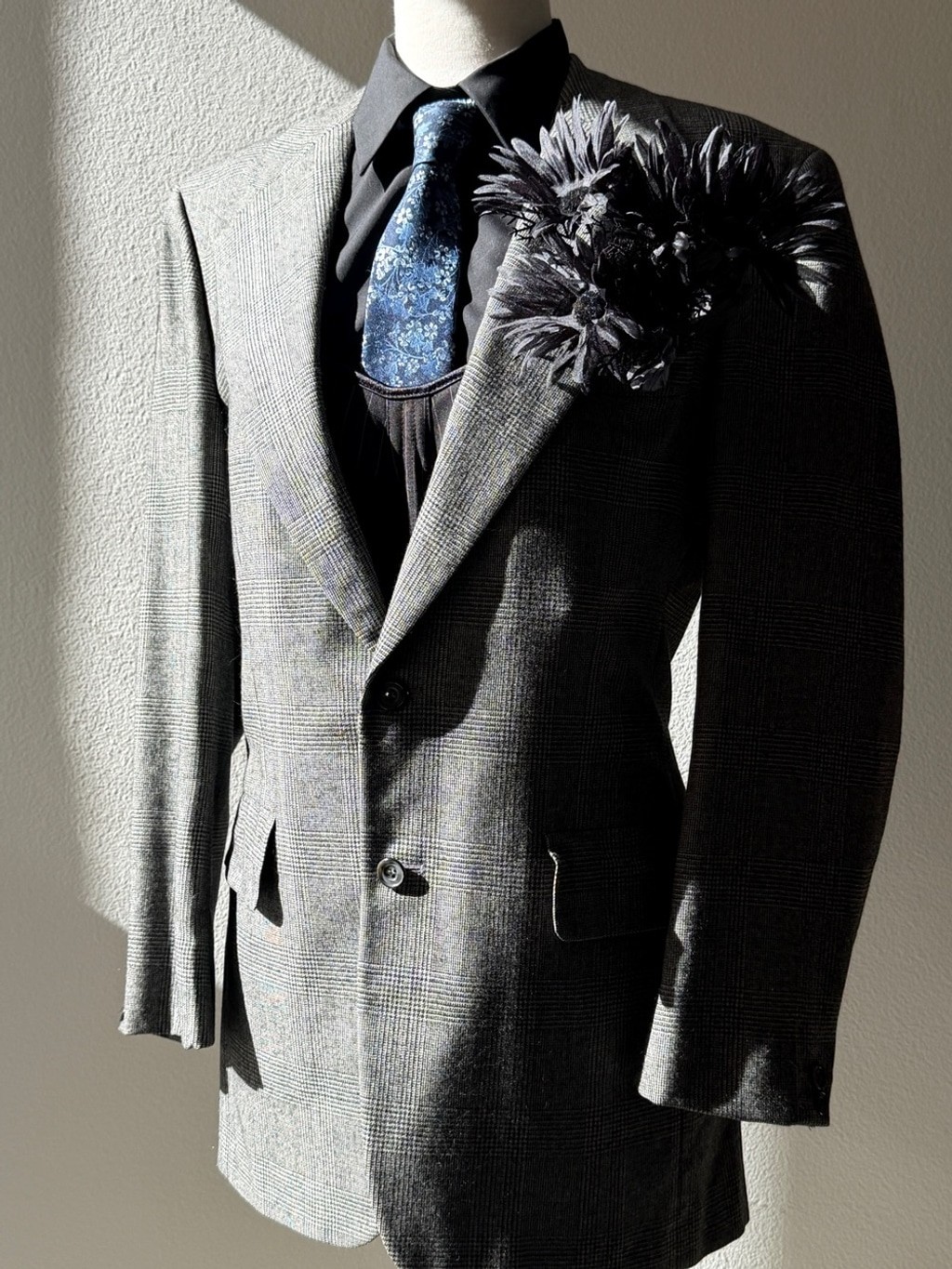 Vintage Burberry Suit Gray Glen Plaid- Classic Tailored Style