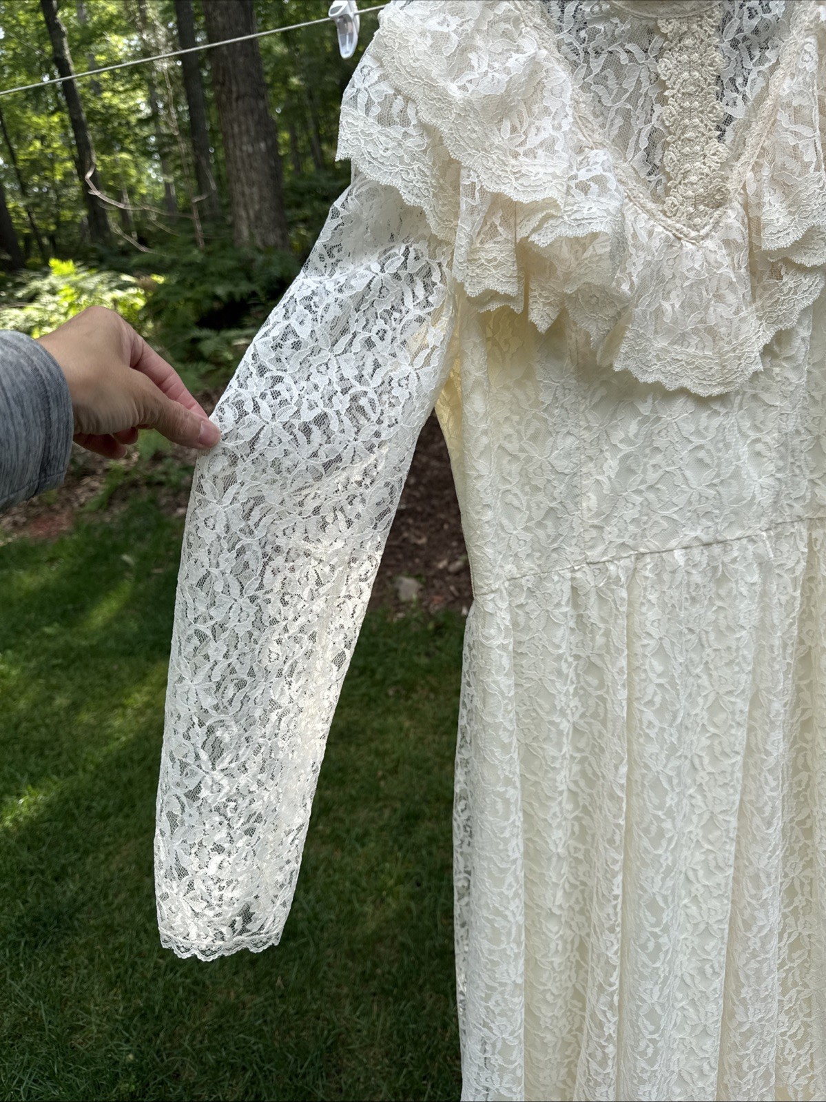 Vintage CANDI JONES California Lace Edwardian Victorian Boho Wedding Dress