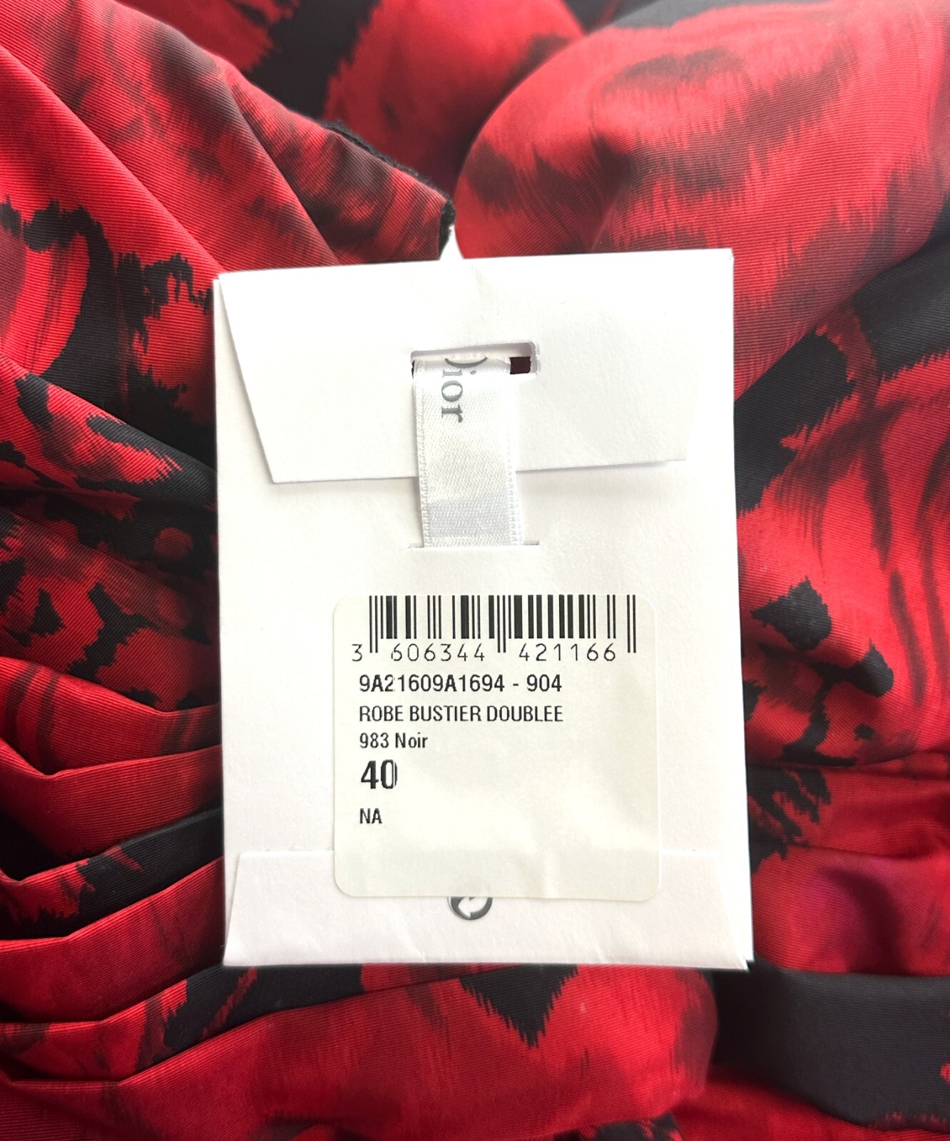 NEW CHRISTIAN DIOR By John Galliano Silk Tube Dress 40 8 Red Rose Print F/W 2009